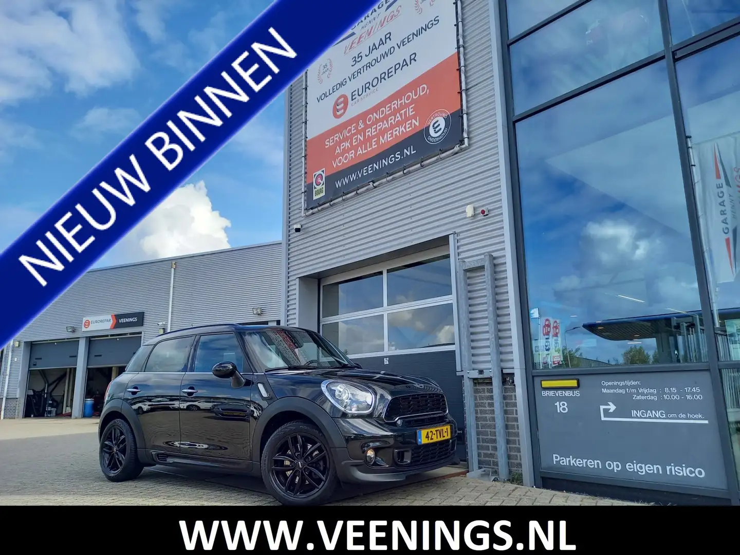 MINI Cooper S Countryman Mini 1.6 184PK AUT - LEER - NAVI - CLIMA - CRUISE Zwart - 1