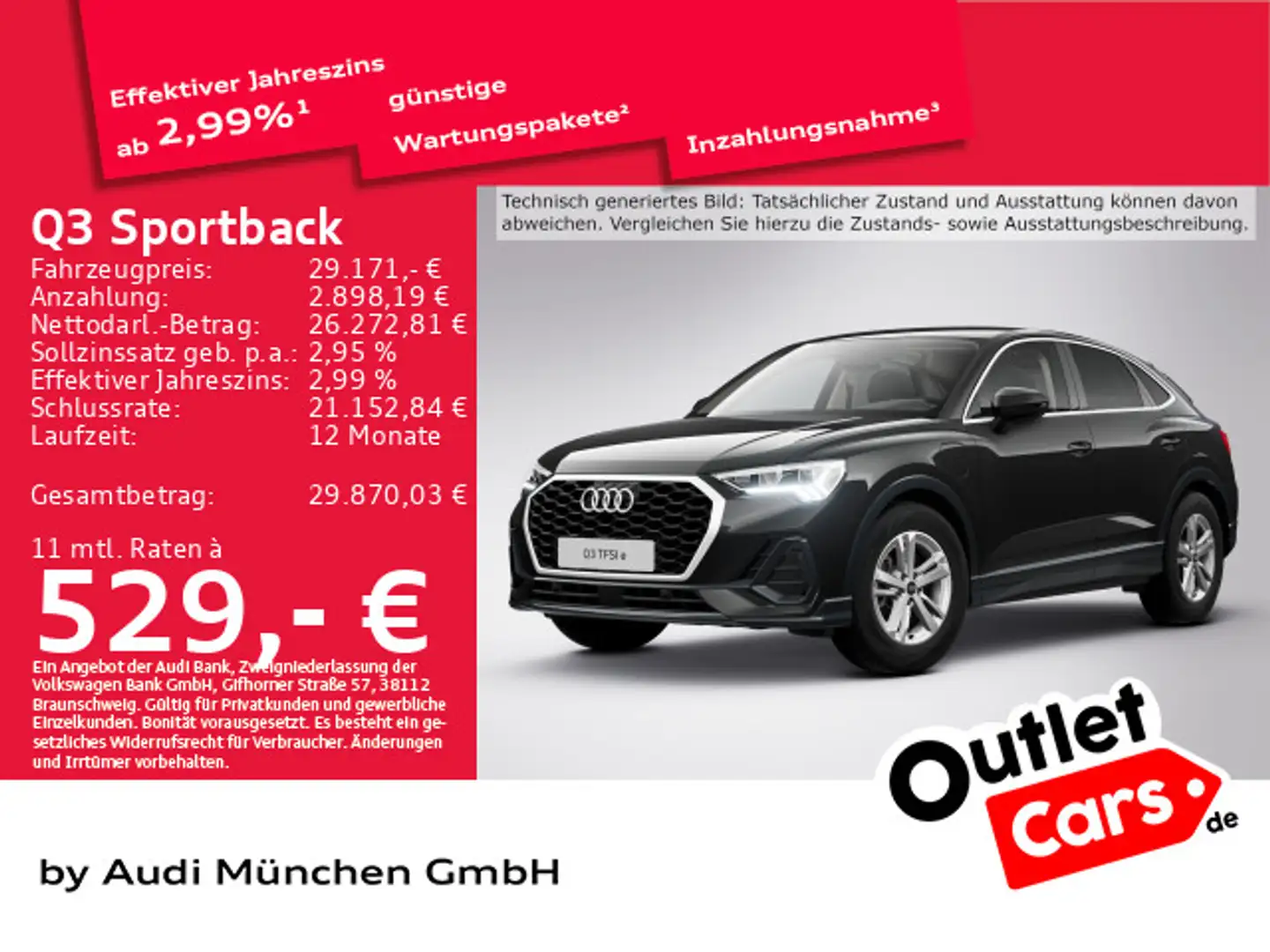 Audi Q3 45 TFSI e S tronic AHK/Kamera/Navi+ Schwarz - 1