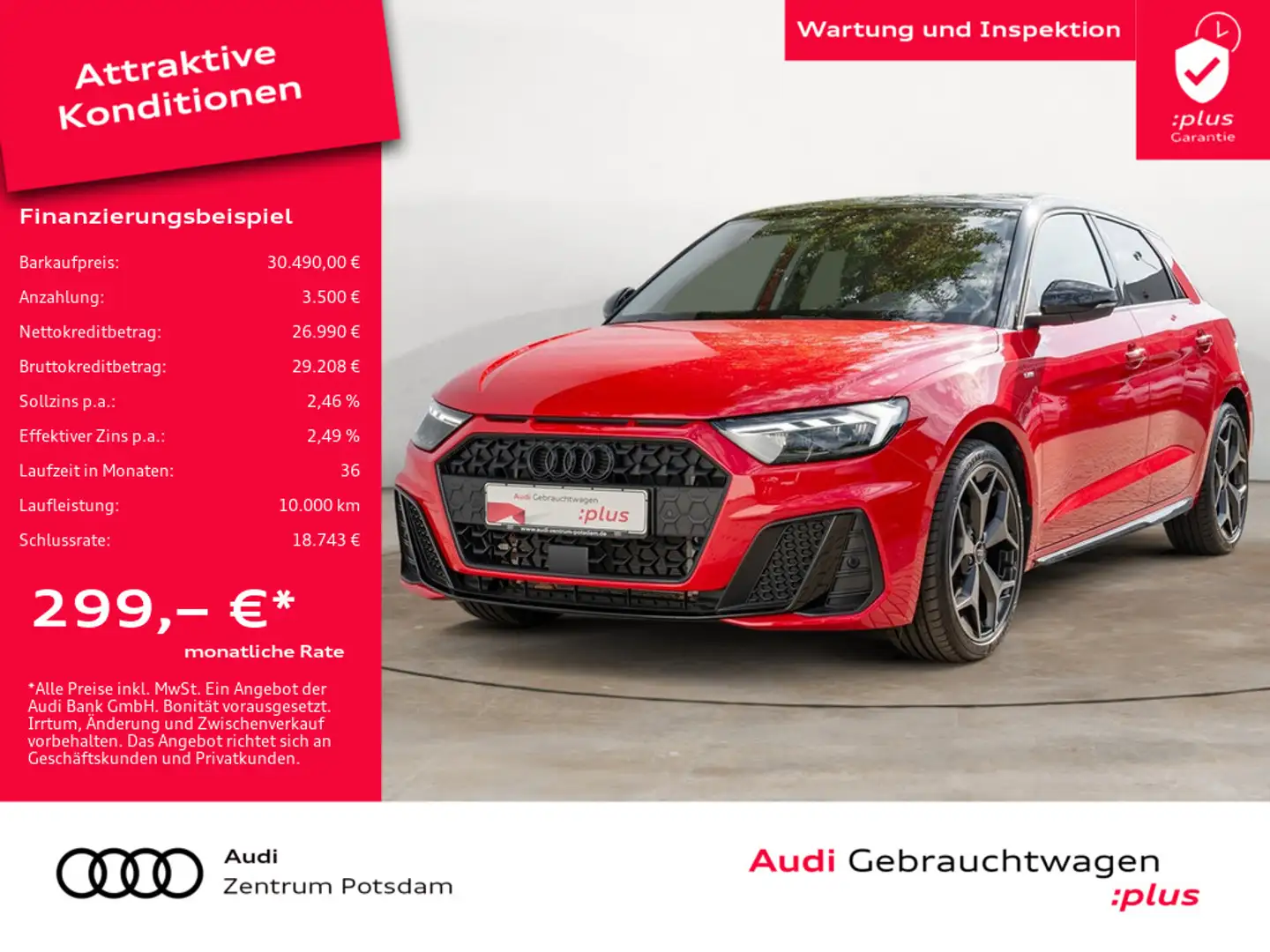Audi A1 Sportback S line 35 TFSI LED NAVI VIRTUAL Rot - 1
