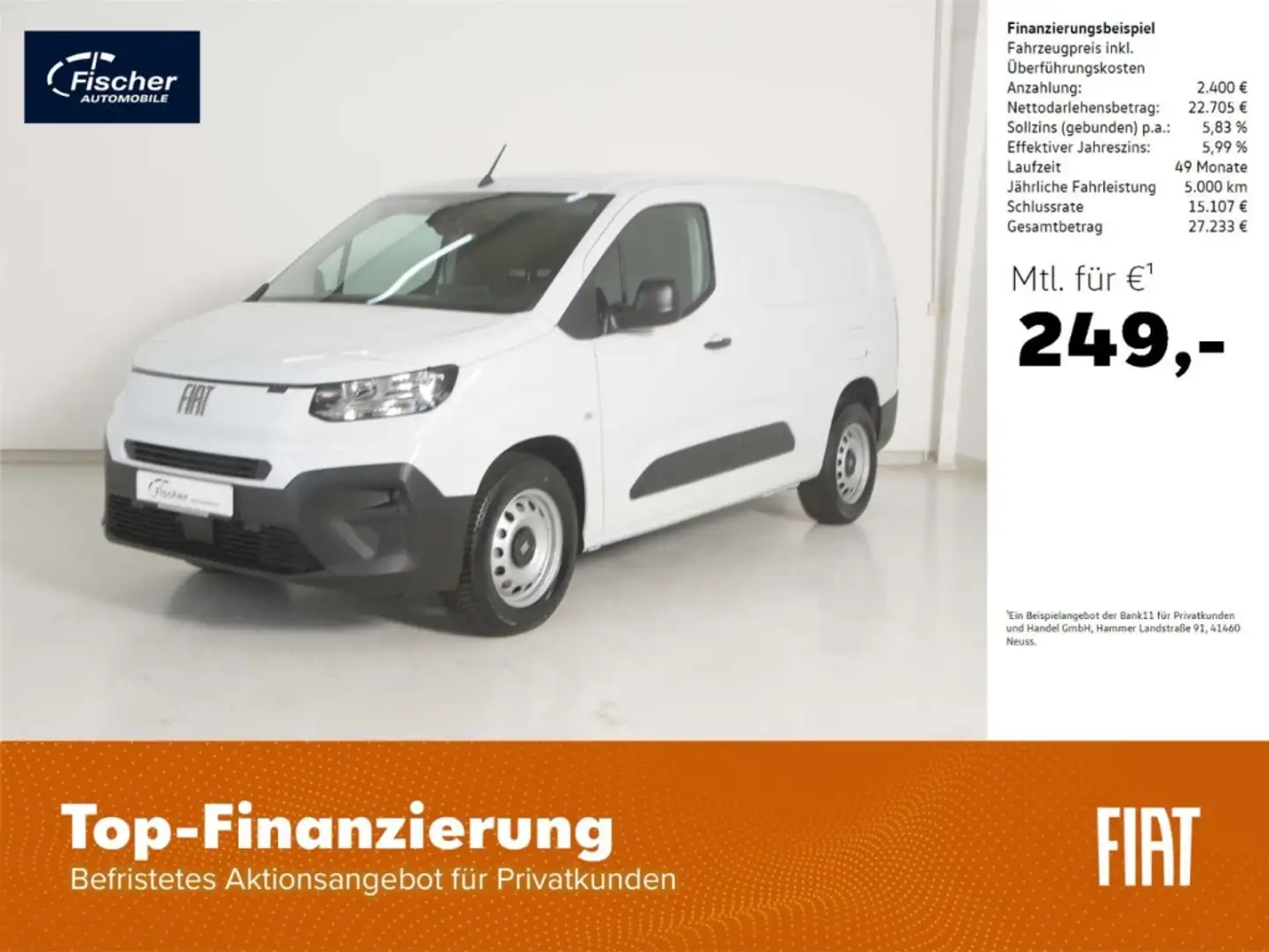 Fiat Doblo Cargo 1.5 BlueHDi L2H1 Kastenwagen Blanc - 1