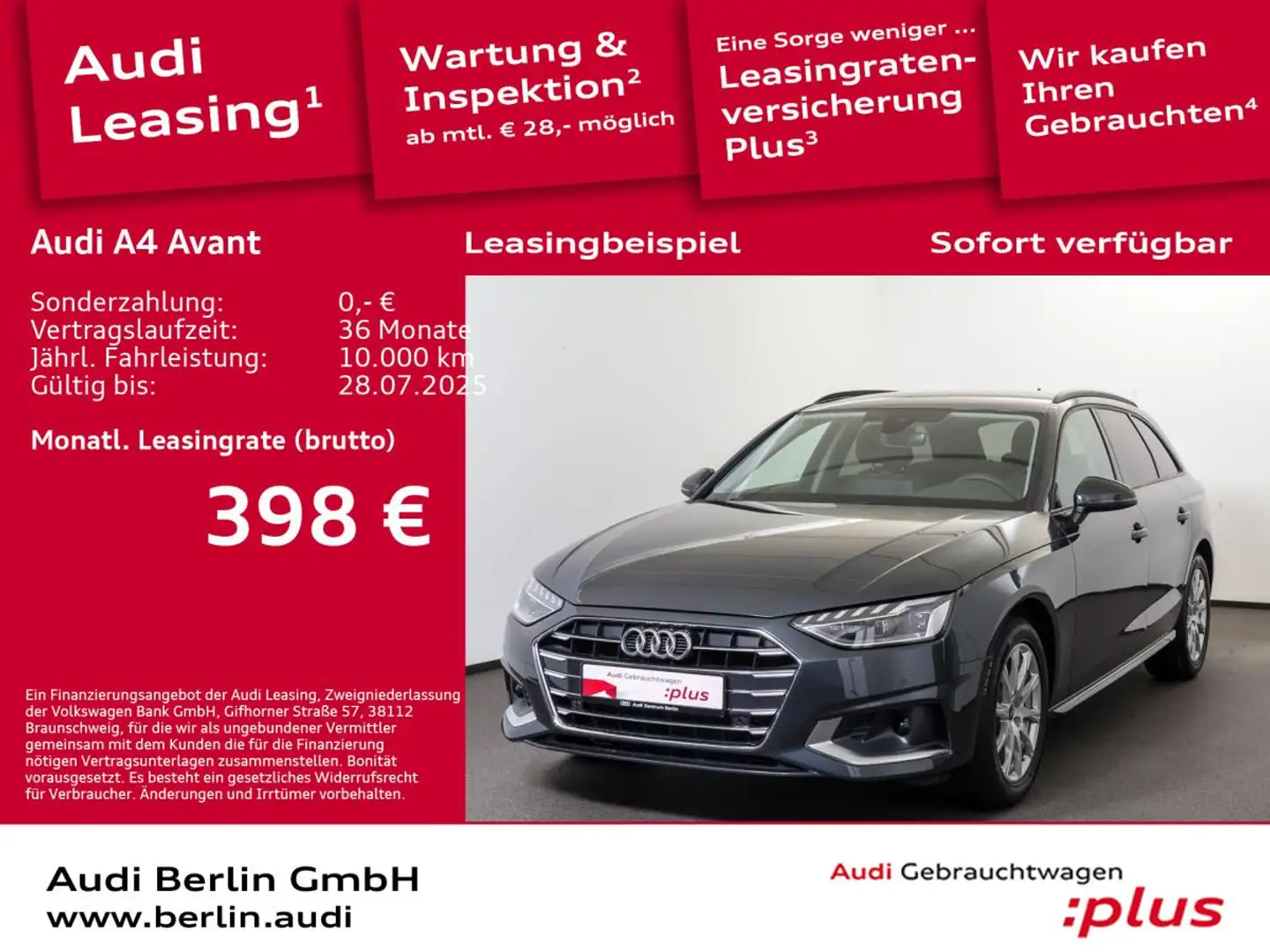 Audi A4 Avant Advanced 35 TDI S tr. STDHZG PDC NAVI Grau - 1