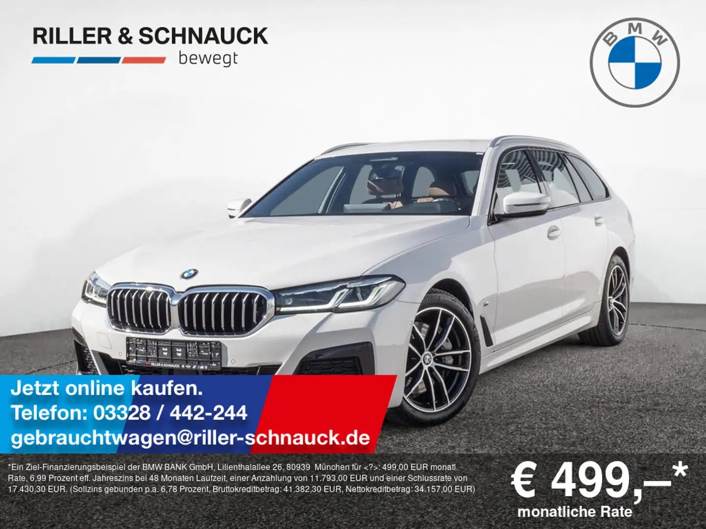 BMW 540 d Touring xDrive M-Sport LED+ACC+NAVI+KAM+ Weiß - 1