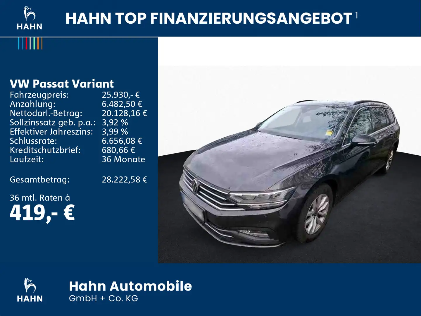 Volkswagen Passat Variant 1.5TSI DSG Business AHK PDC Navi Grau - 2