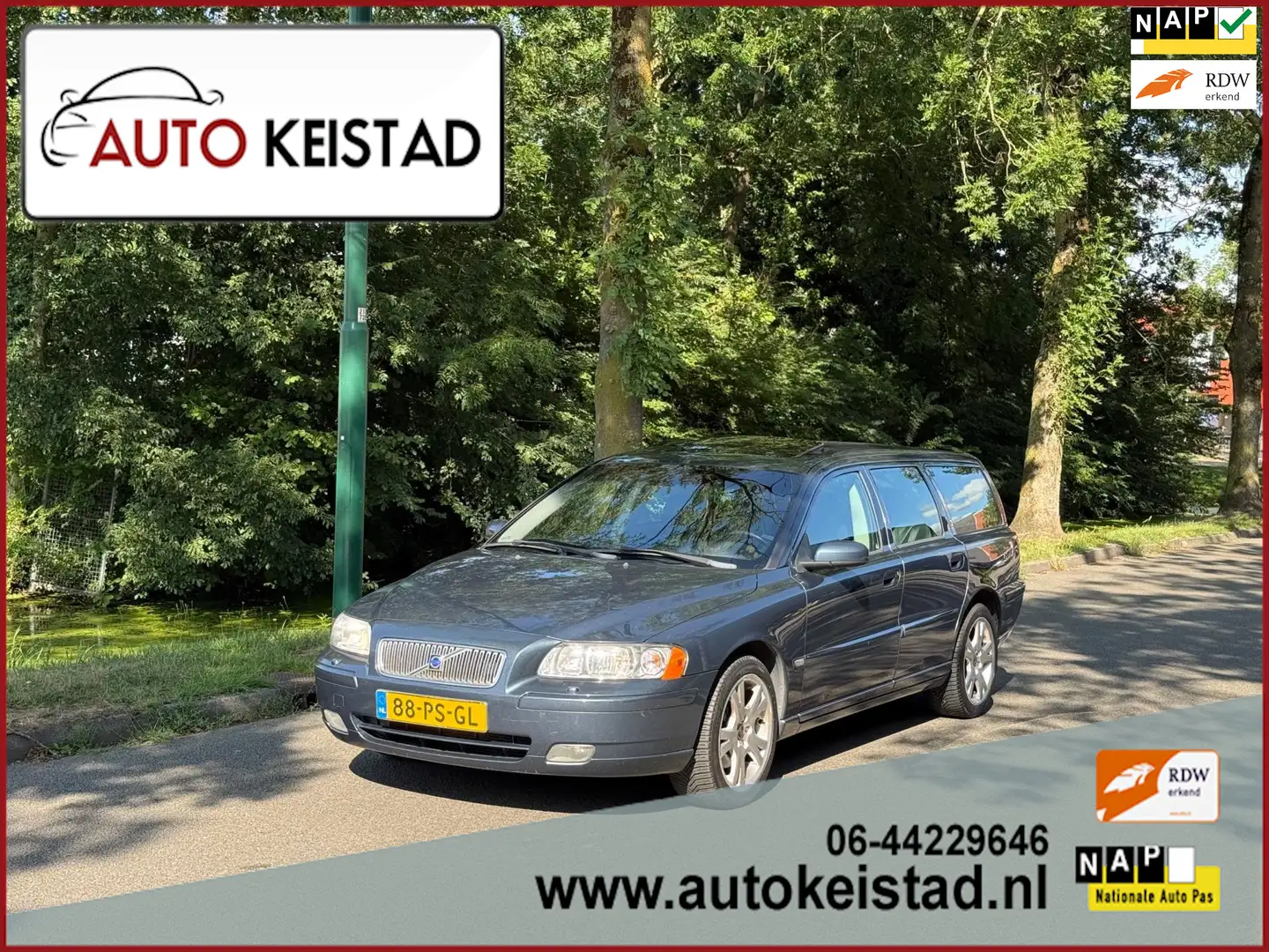 Volvo V70 2.5T 210PK SUMMUM LEDER/SCHUIFDAK/CLIMA! YOUNGTIME Blauw - 1