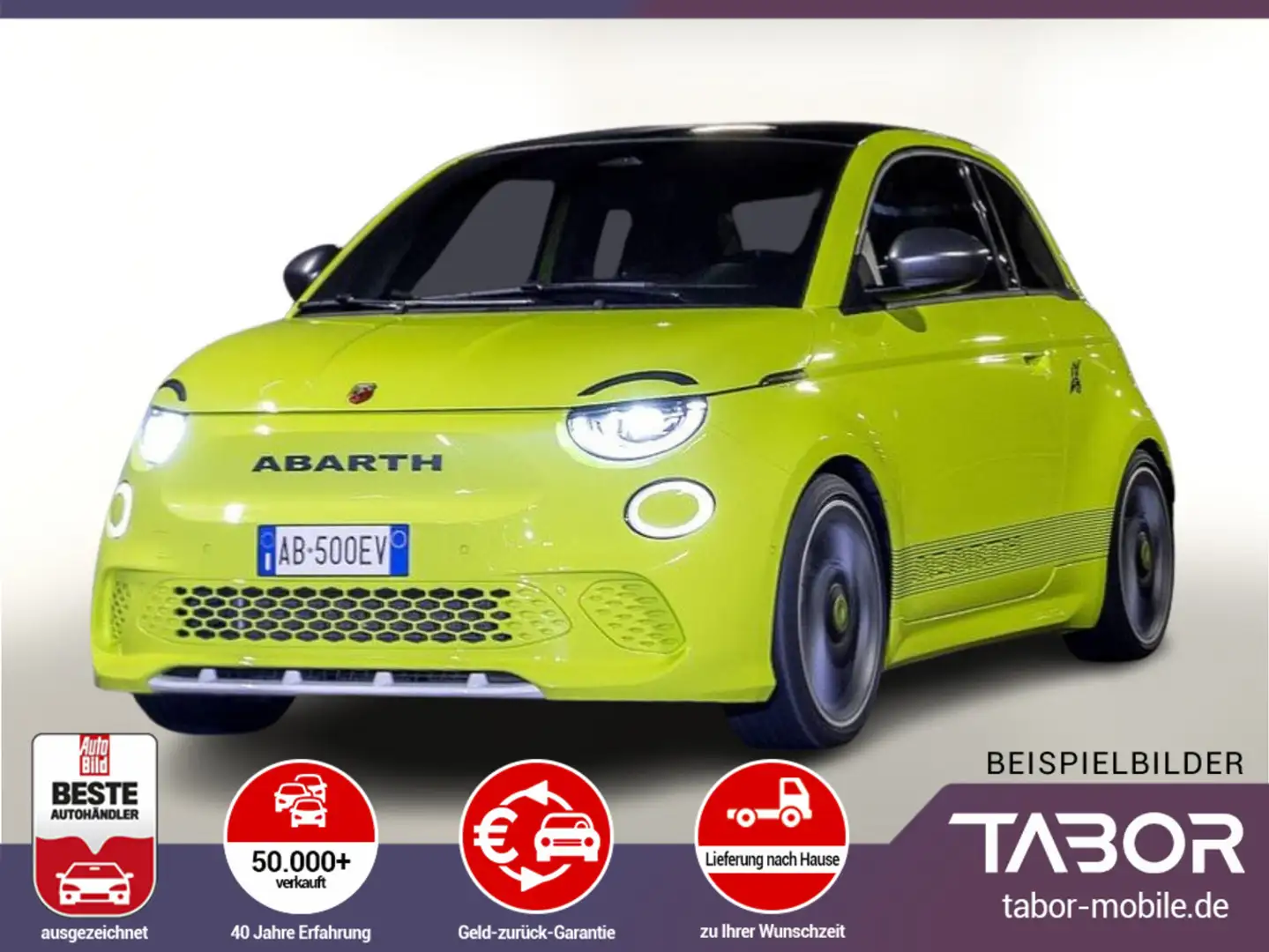 Abarth 500e 42 kWh Turismo LED Pano Nav JBL SHZ Kam PDC Grün - 1
