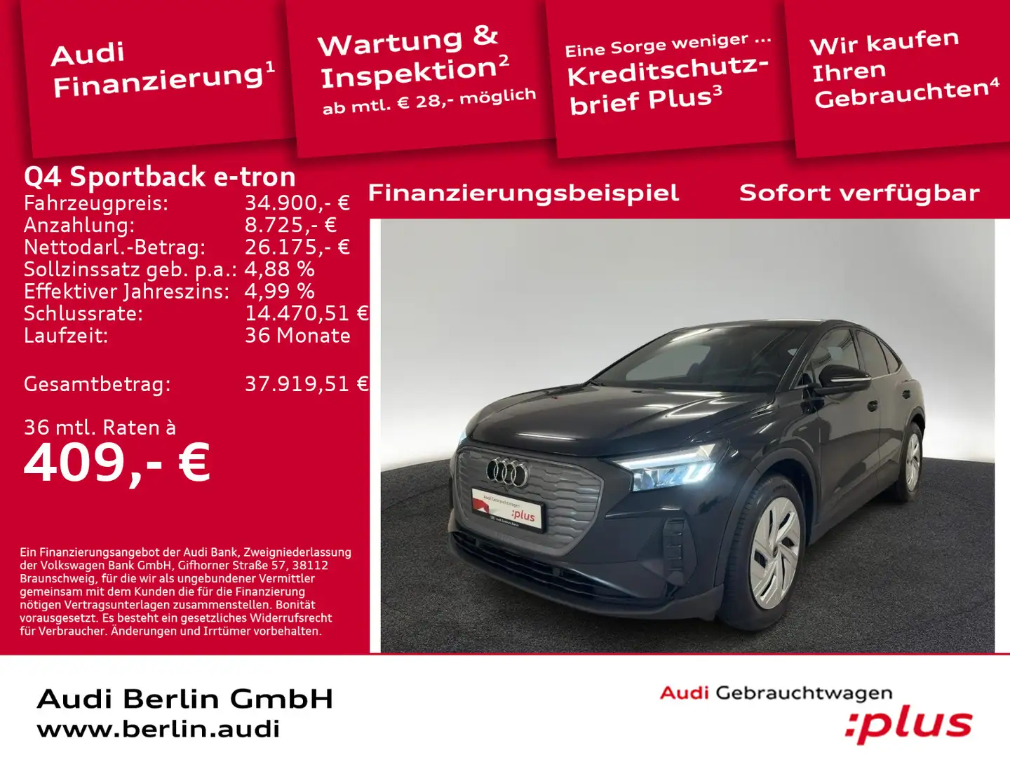 Audi Q4 e-tron Q4 Sportback 40 e-tron LED RFK HUD VIRTUAL NAVI Schwarz - 1