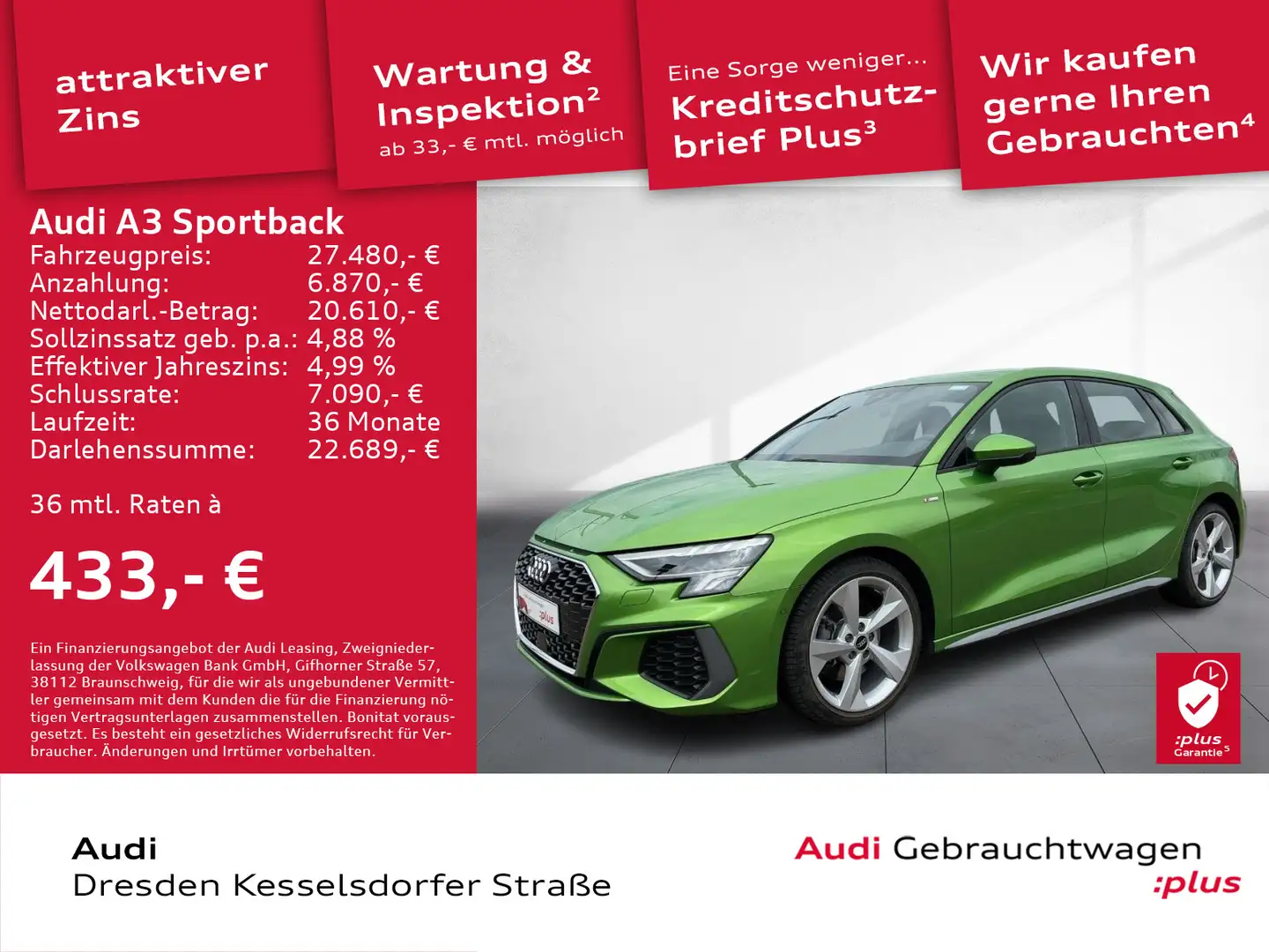 Audi A3 S line 35 TFSI S tronic Navi LED Si Vert - 1