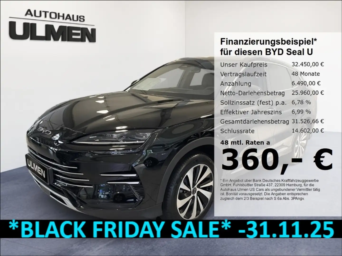 BYD Seal U DM-i 160KW Boost Leder Pano 360°Cam HUD Voll Schwarz - 1