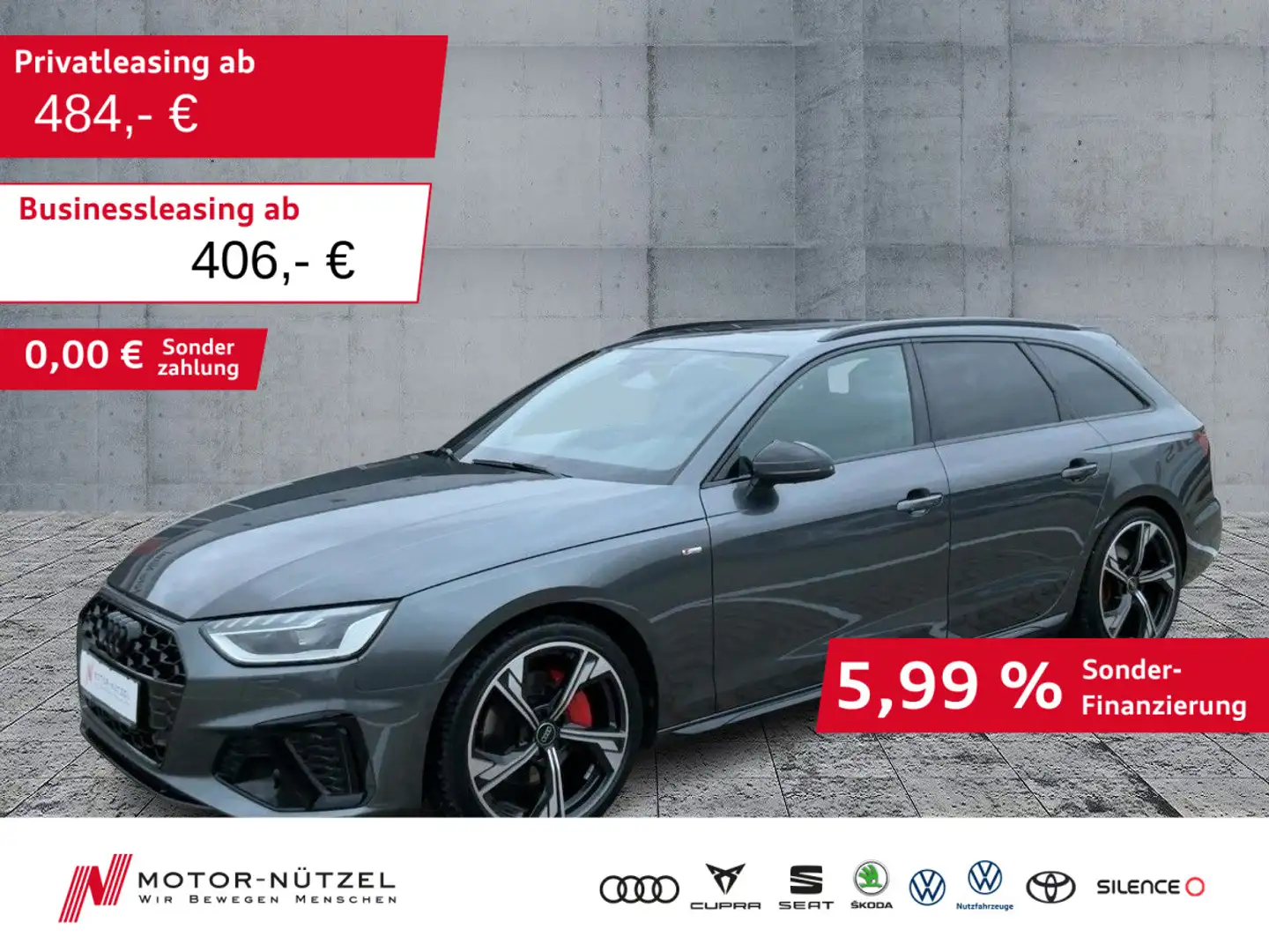 Audi A4 40 TFSI S-LINE COMPETITION MATRIX+B&O Grau - 1