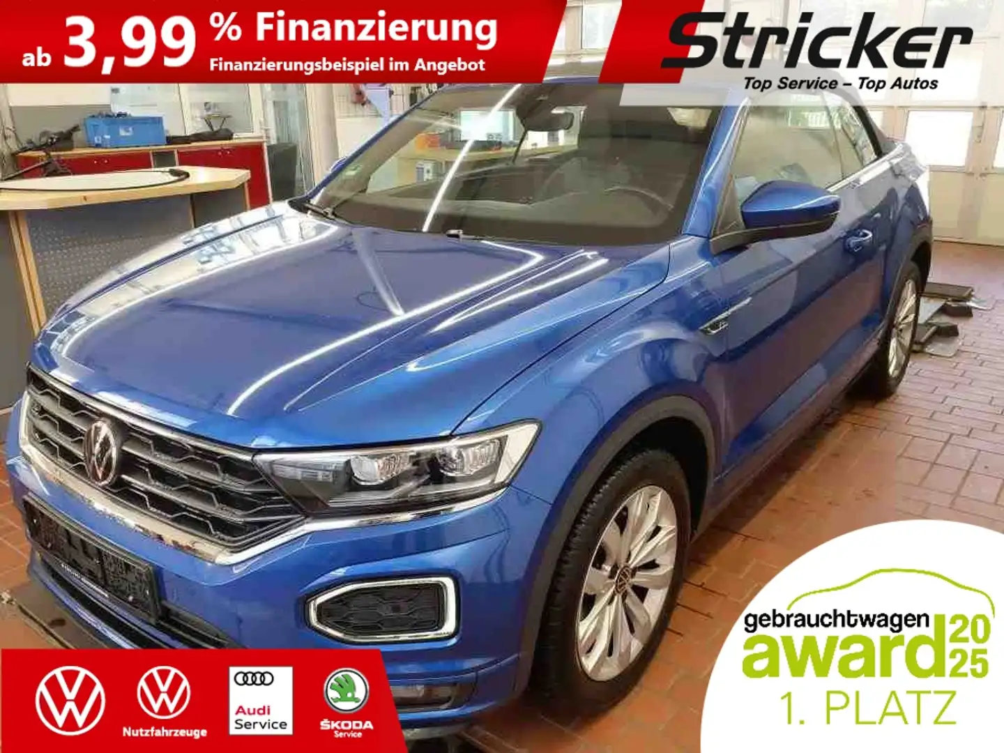 Volkswagen T-Roc Cabriolet R-Line 1.5TSI DSG 296,-ohne Anzahlung A Blau - 2