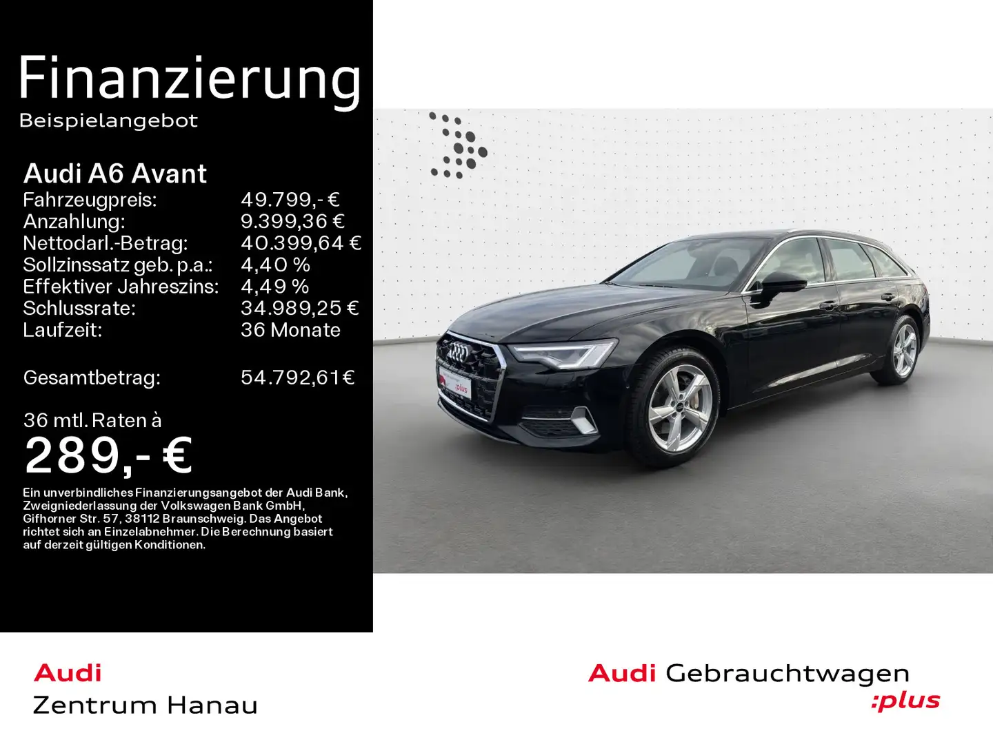 Audi A6 45 TFSI quattro advanced*AHK*LEDER*MATR Schwarz - 1