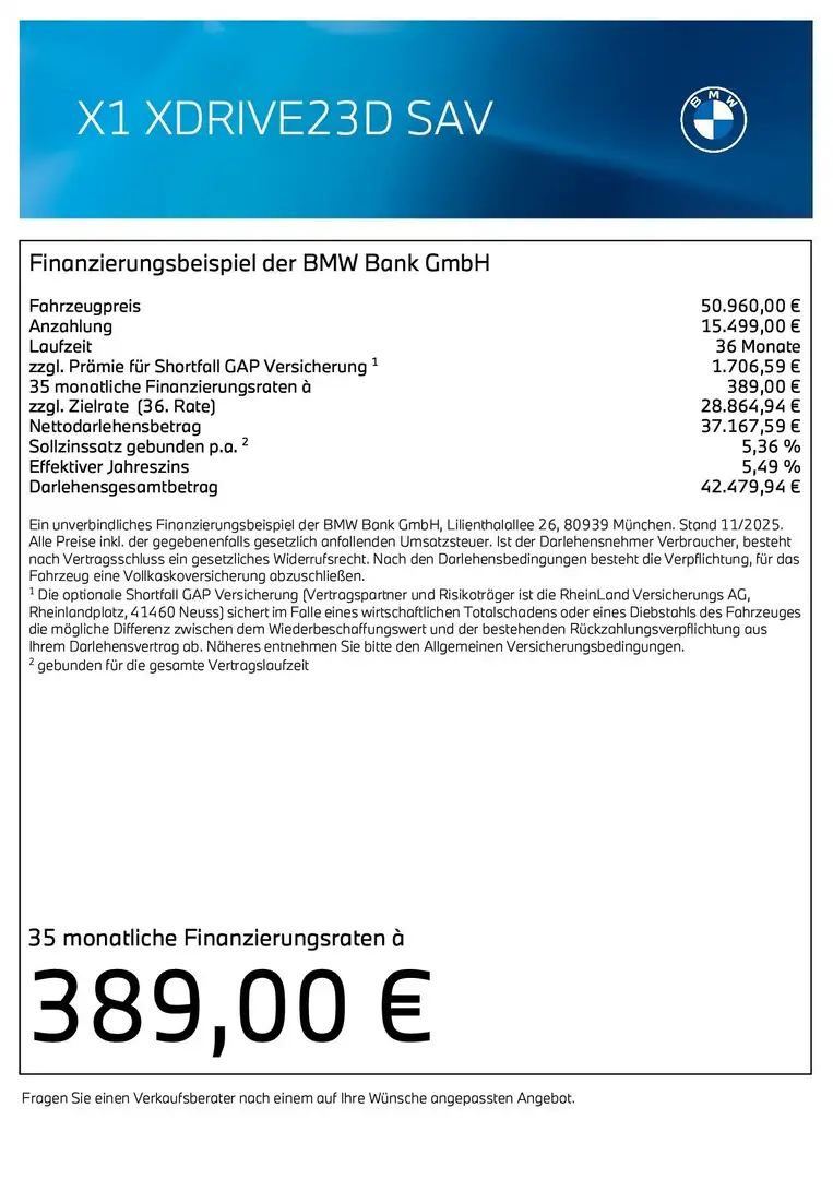BMW X1 xDrive23d SAV M Sportpaket DAB LED Pano.Dach Weiß - 2