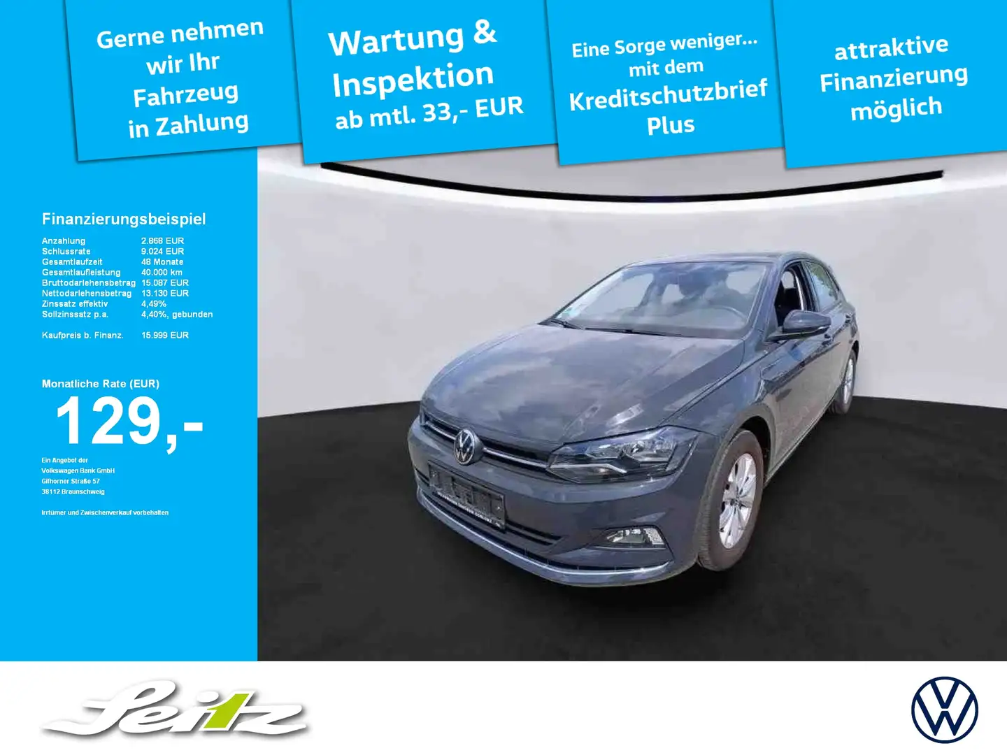 Volkswagen Polo VI 1.0 TSI Highline *PDC*SITZH*DAB* Grau - 1