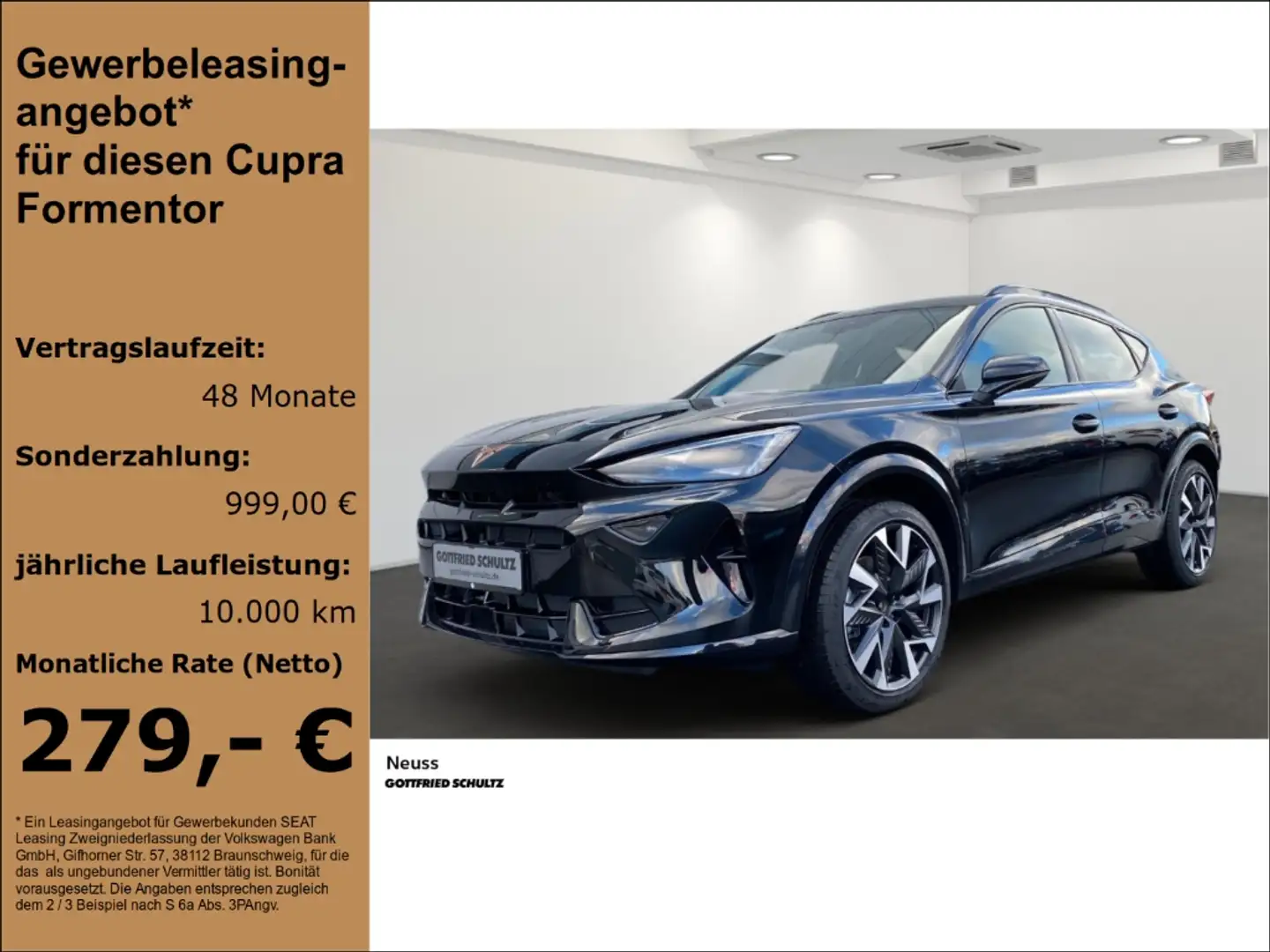 CUPRA Formentor 1.5 ETSI 110KW 7-GANG-DSG SOFORT VERFÜGBAR! Schwarz - 1
