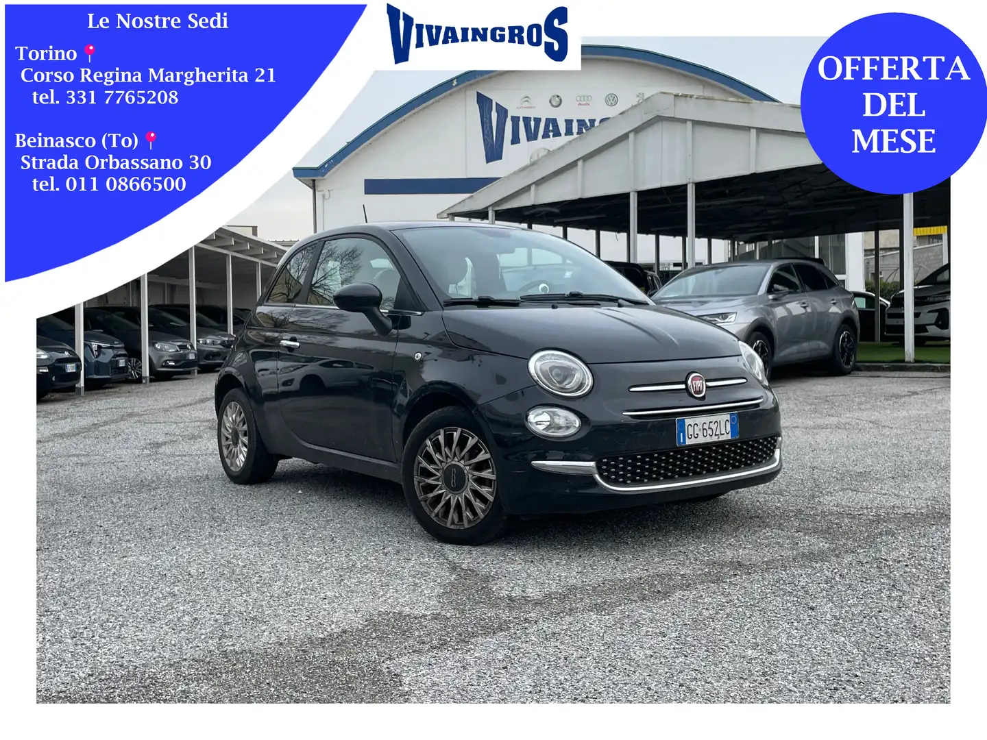 Fiat 500 1.0 Hybrid Dolcevita 70CV Noir - 1