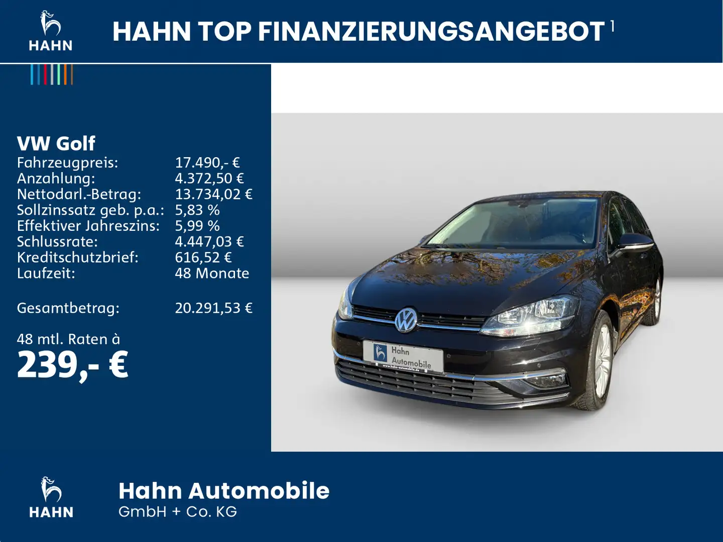Volkswagen Golf VII 2.0TDI Comfortline ACC Pano AppCon Clim Schwarz - 2