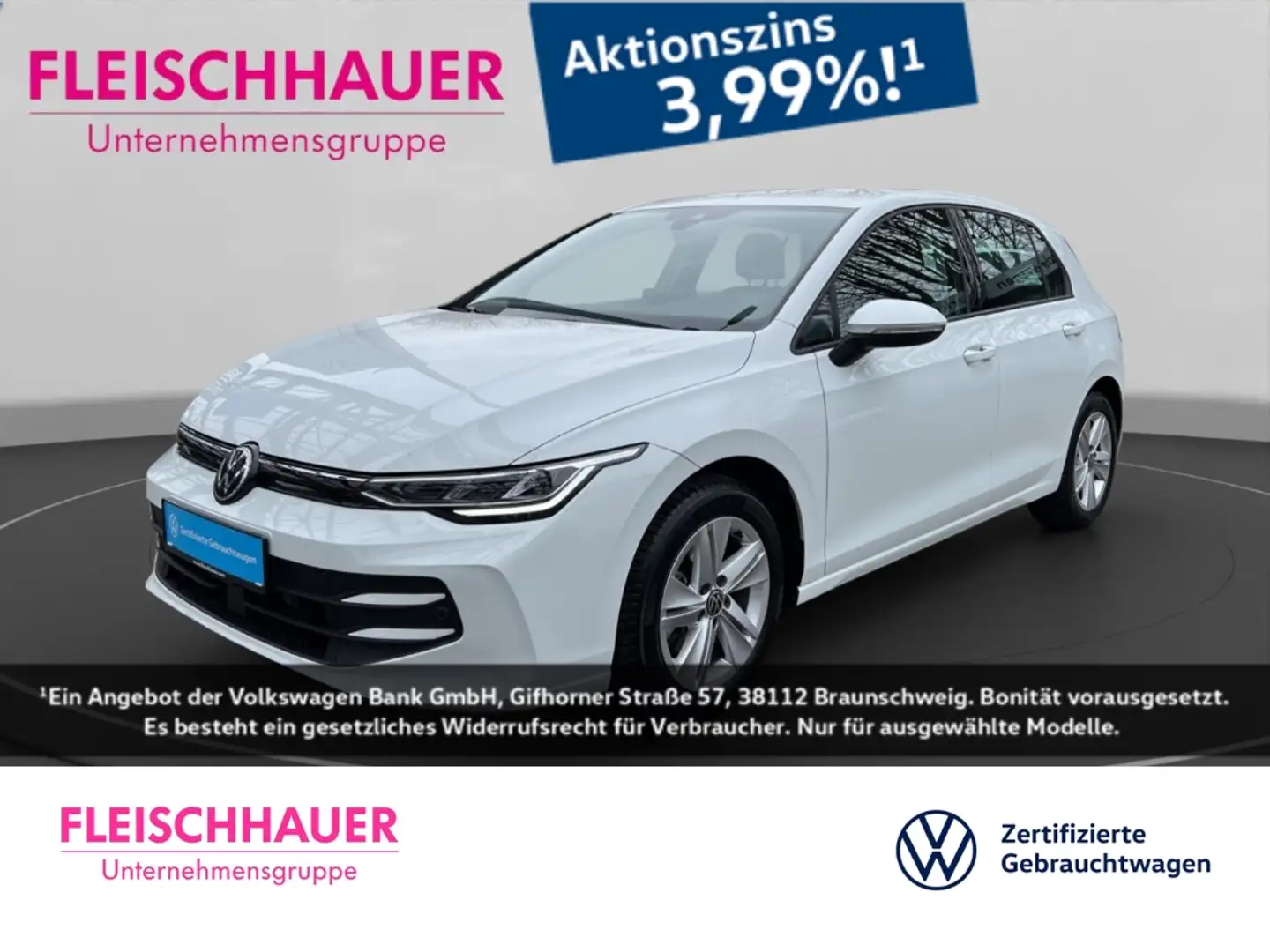 Volkswagen Golf VIII 1.5 TSI AHK Navi digitales Cockpit LED ACC Ap Wit - 1