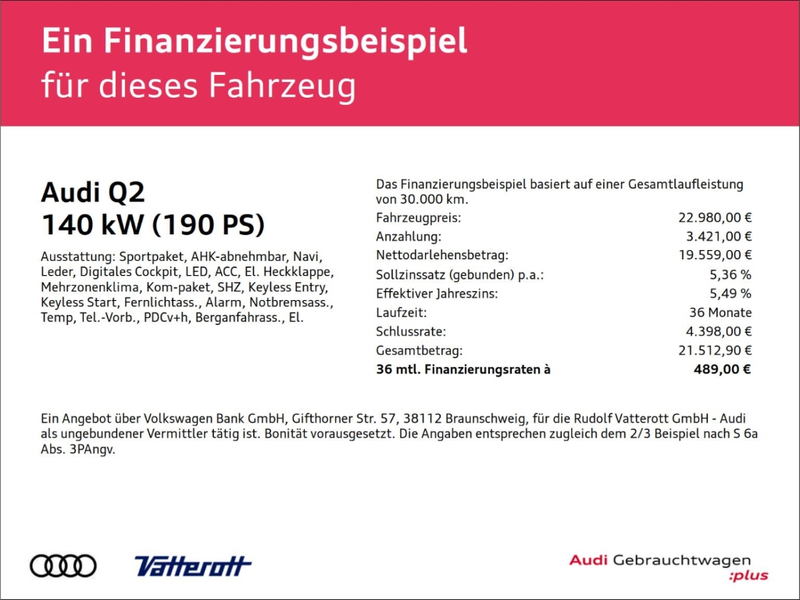 Audi Q2 quattro sport 2.0 TFSI S line Navi AHK LED — photo 2