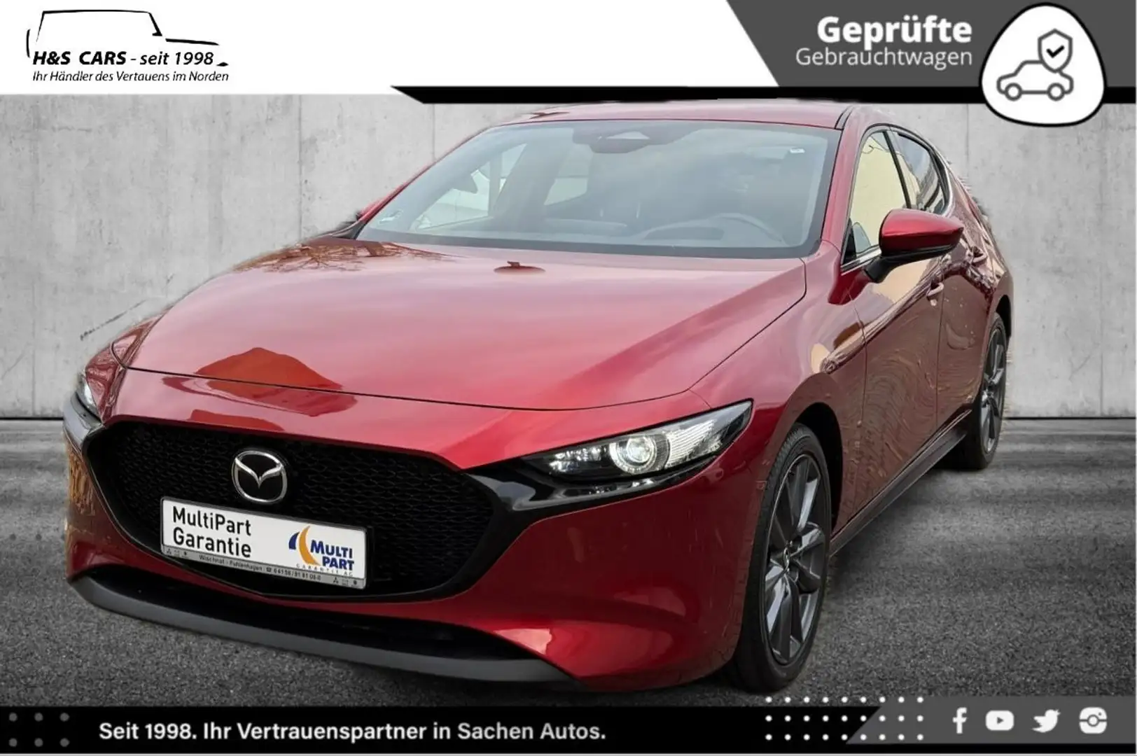 Mazda 3 2.0 Exclusive-Line 1.H LED HUD NAV KAM PDC Rot - 2