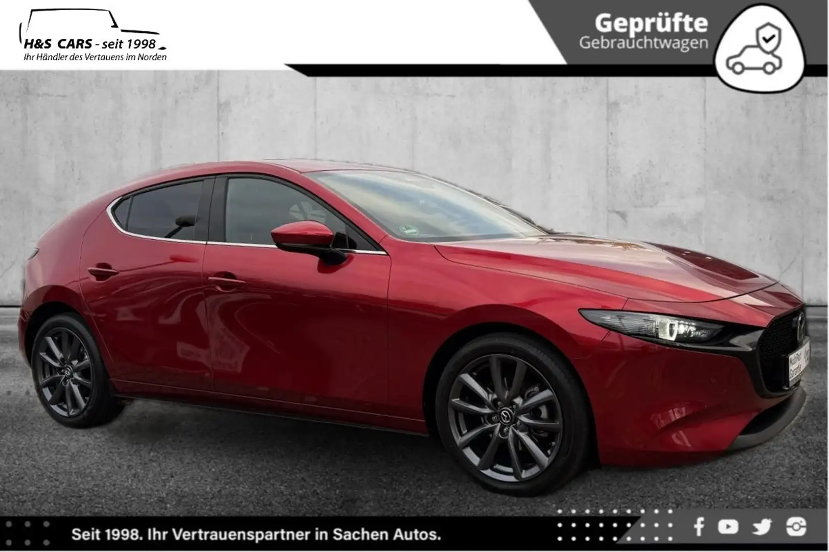 Mazda 3 2.0 Exclusive-Line 1.H LED HUD NAV KAM PDC Rot - 1