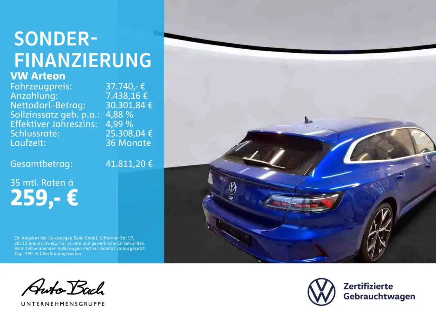 Volkswagen Arteon 2.0 TSI DSG Shooting Brake R, Panoramadac Blau - 2