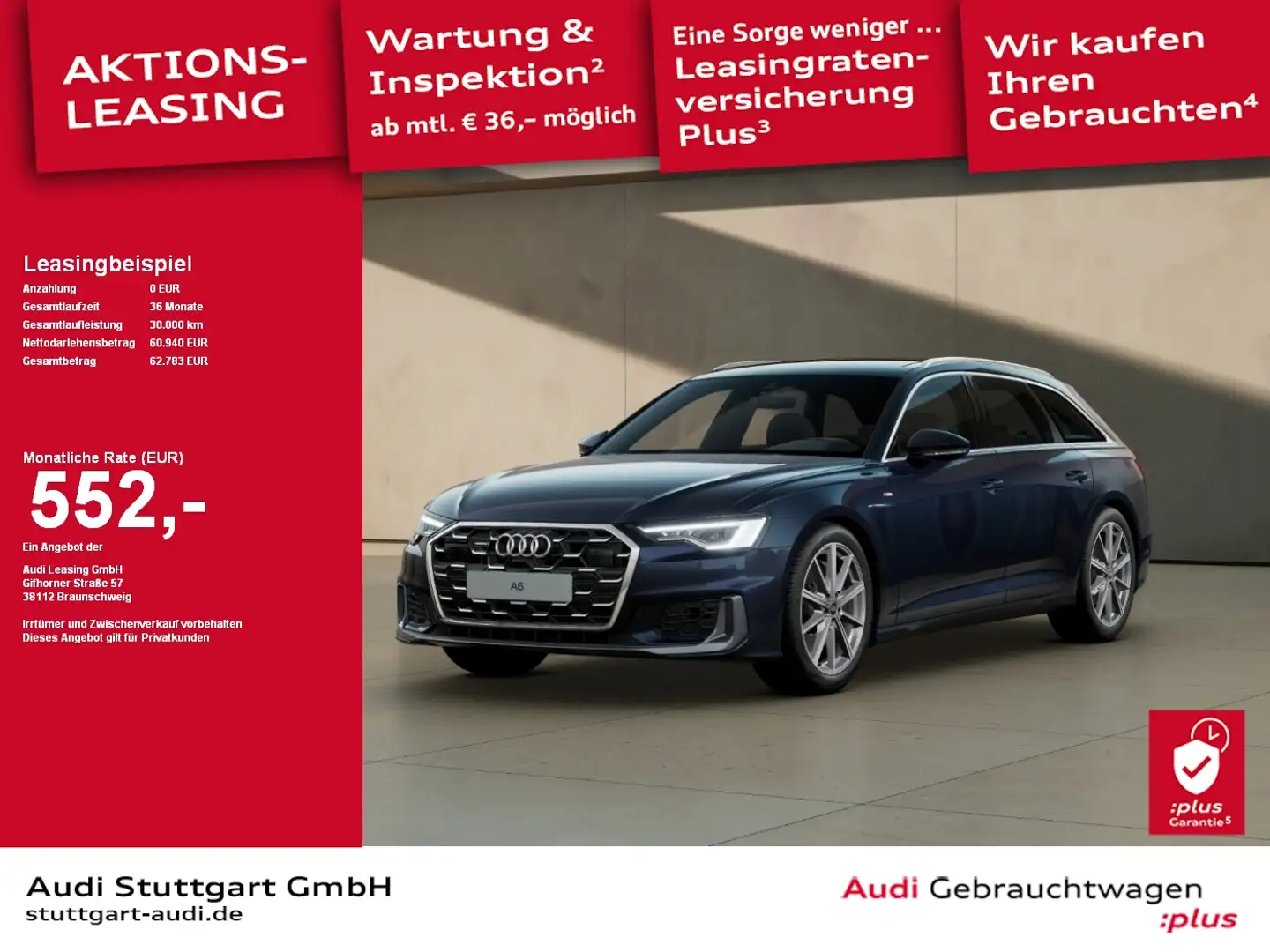 Audi A6 Avant S line 55 TFSI quattro S tronic Pano VC Blau - 1