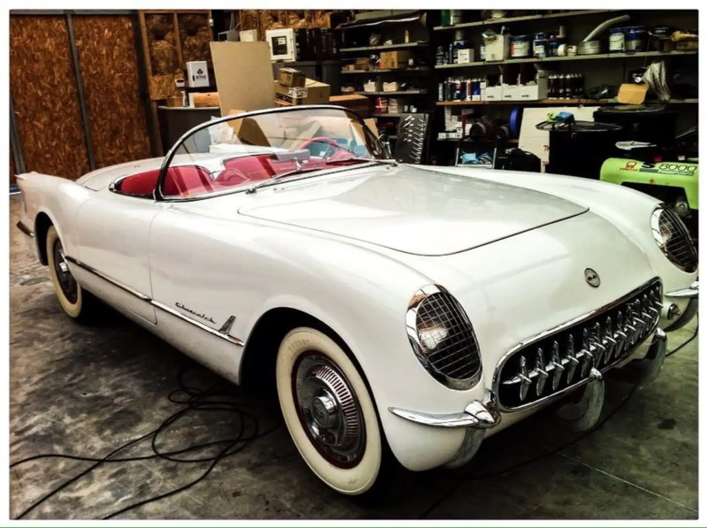 Corvette C1 1954 BLUEFRAME ORIGINAL Engine 1/3230 Polo White Bianco - 1