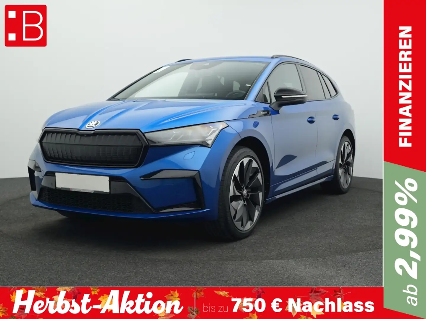 Skoda Enyaq 80x 4x4 SportLine AHK KAMERA LED WÄRMEPUMPE SUPERN Bleu - 1