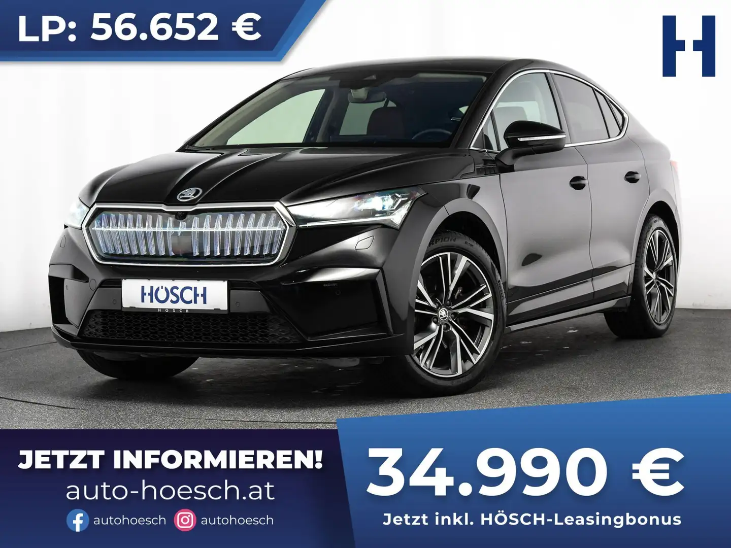 Skoda Enyaq iV 80 COUPE MATRIX LEDER PANO 20er HEAD-UP CANTON Schwarz - 1
