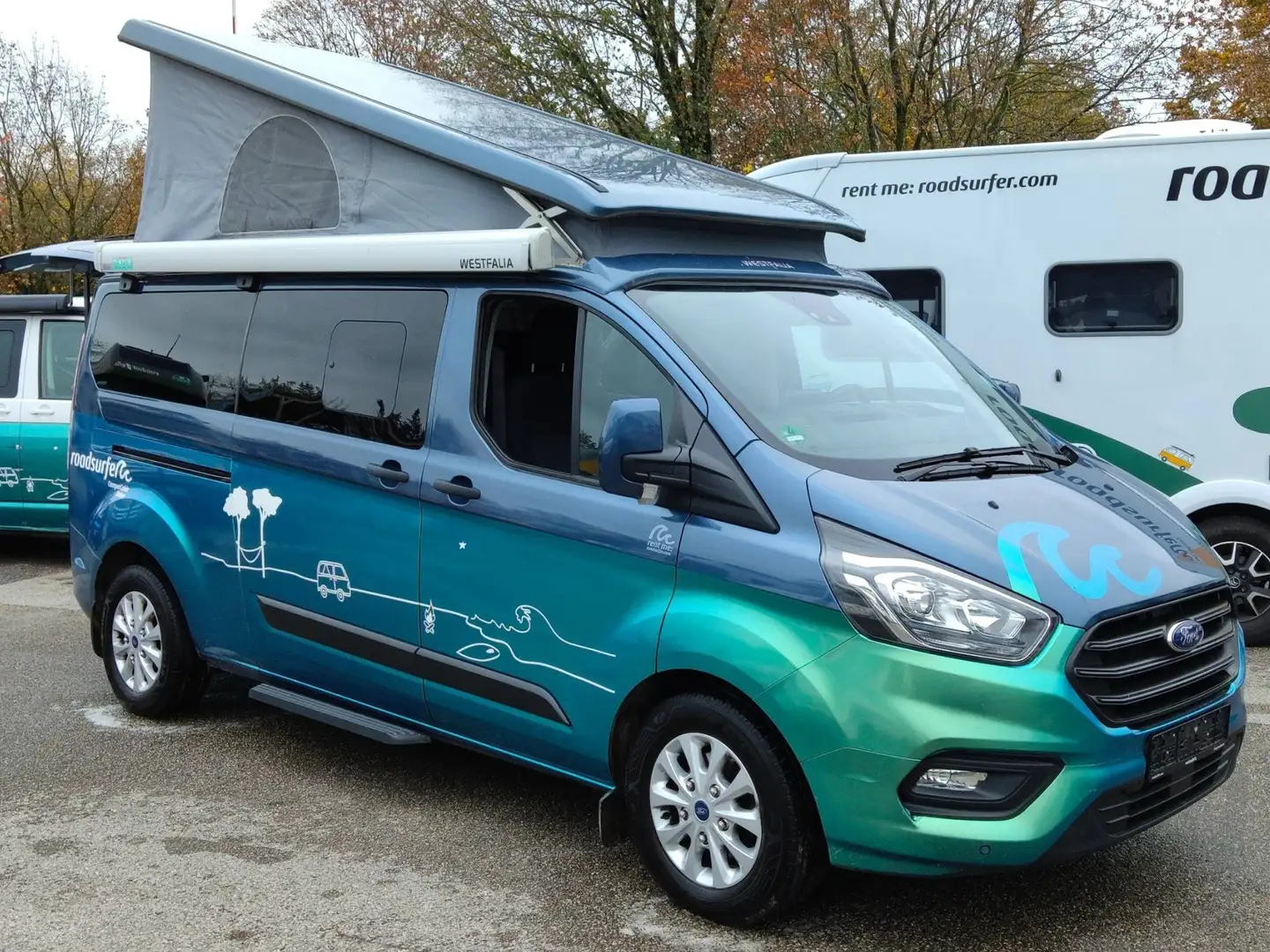 Ford Transit Custom Nugget Plus WC, Markise, Aufst.D, H Blau - 1