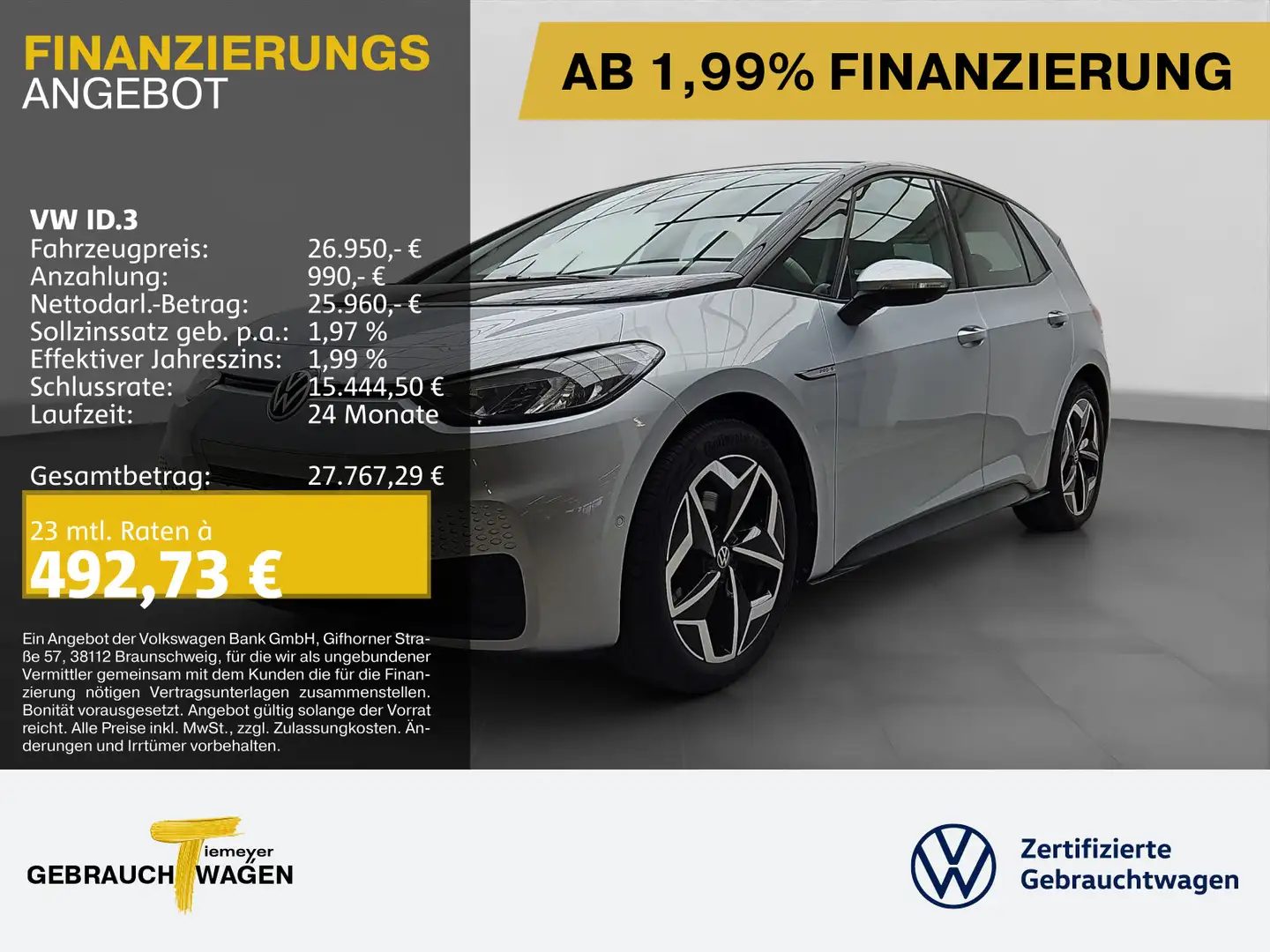 Volkswagen ID.3 PRO S LM19 NAVI KAMERA SITZHZ Silber - 1