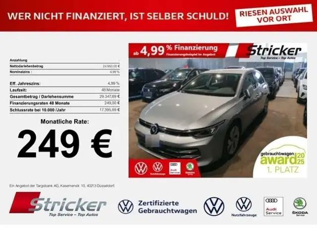 Volkswagen Golf Style 2.0TDI DSG 249, ohne Anzahlung ACC ergoActi