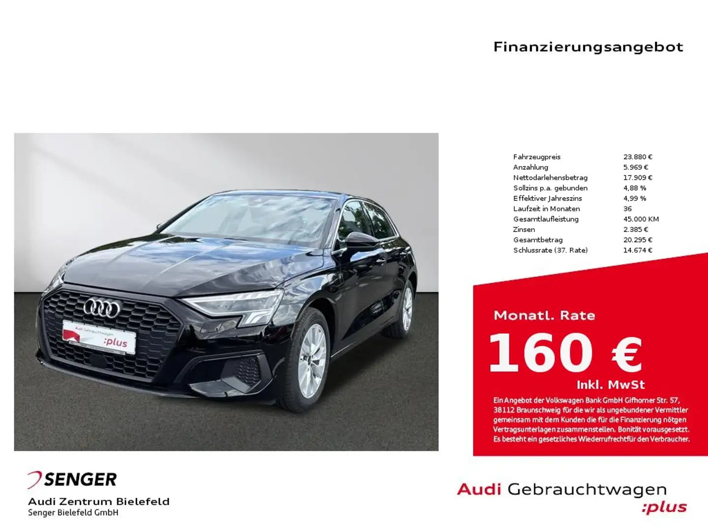 Audi A3 40 TFSI e MMI LED Digitalescockpit Noir - 1