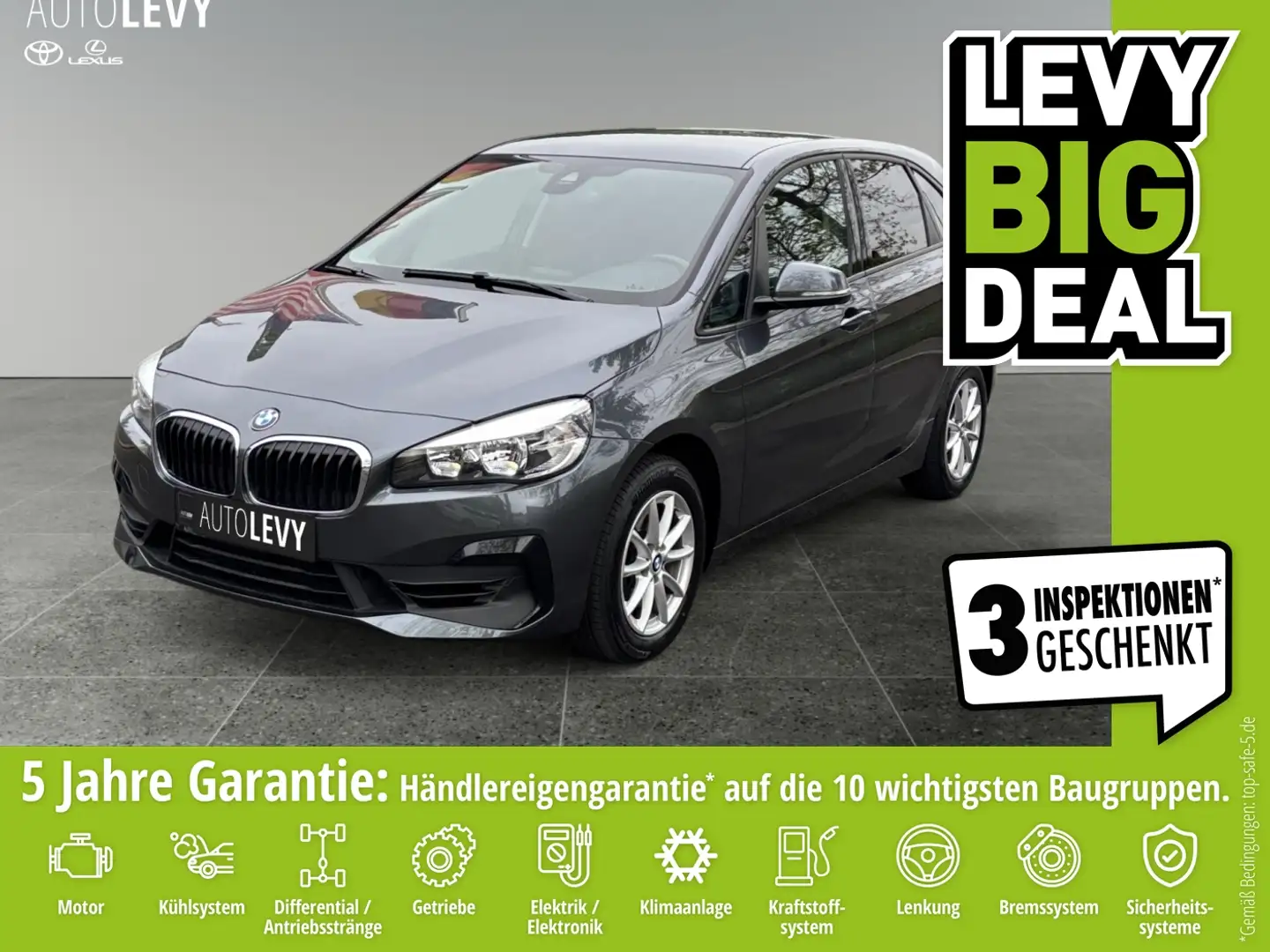 BMW 220 i Active Tourer *SHZ*KLIMA*USB*BT*ALU* Grau - 1