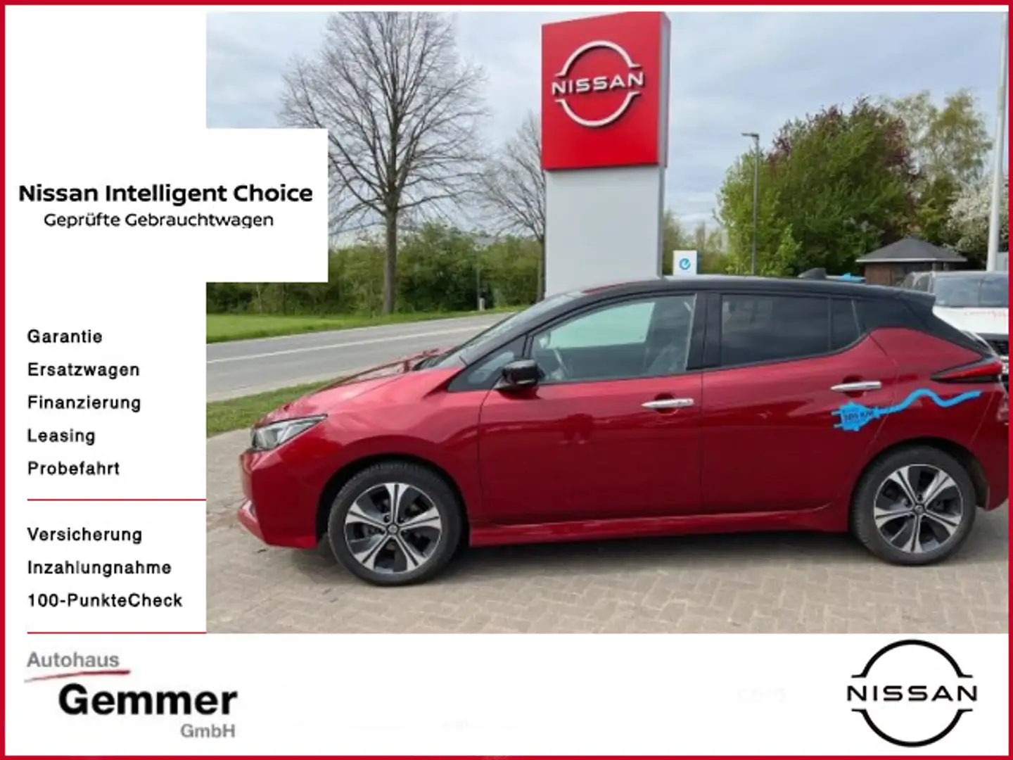 Nissan Leaf e+ Tekna MY 20 62 kWh 150 PS Rouge - 1