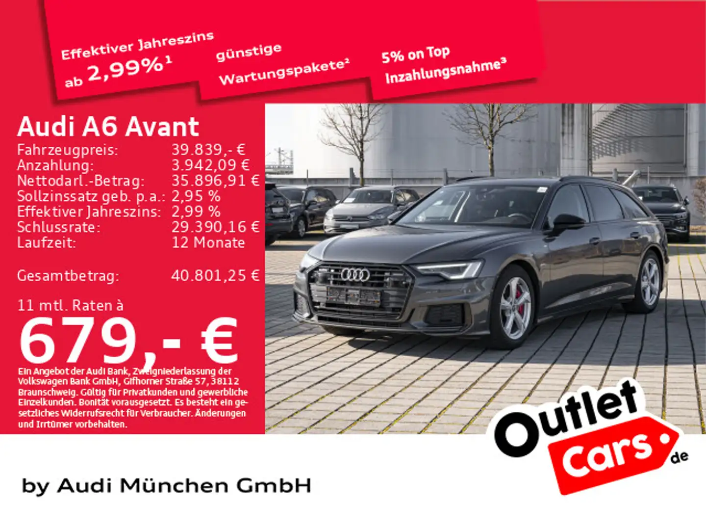 Audi A6 55 TFSI e S tronic S line sport AHK/ACC Grau - 1