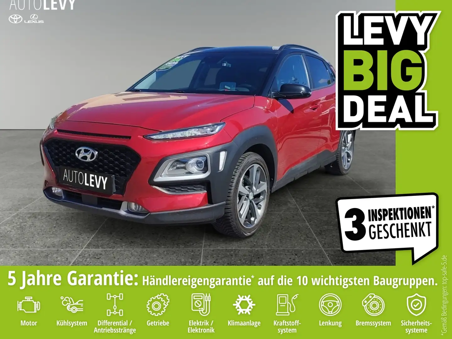 Hyundai KONA 1.6 T-GDI DCT Premium HeadUp*Navi*KRELL*SHZ Rosso - 1