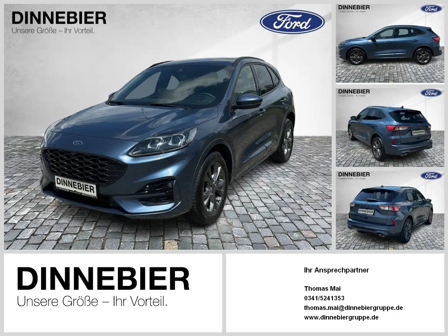 Ford Kuga ST-Line X LED+AHK+Glasdach+Kamera+SHZ Синий - 1