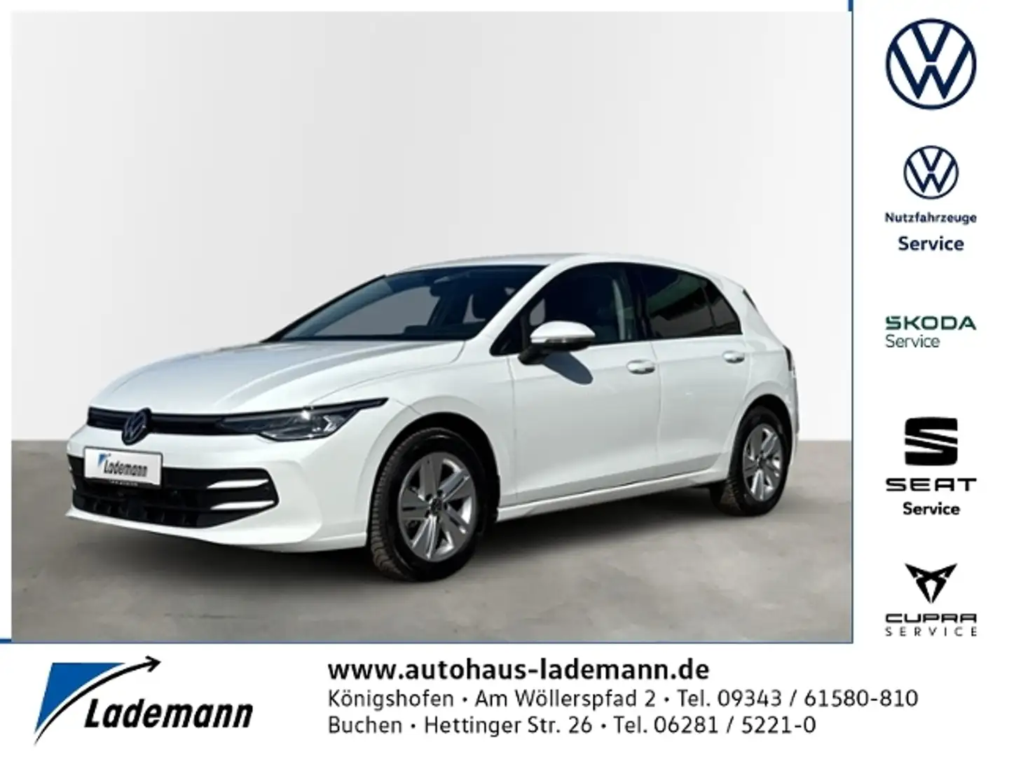 Volkswagen Golf 1.0 TSI FACELIFT AHK+HEAD-UP+RFK+ACC+NAVI.+ Weiß - 1