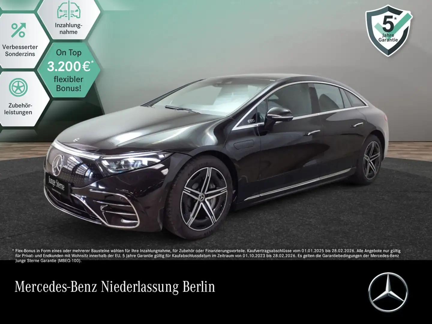 Mercedes-Benz EQS 450 AMG Fahrass 360° Pano Burmester Distr. HUD Schwarz - 1