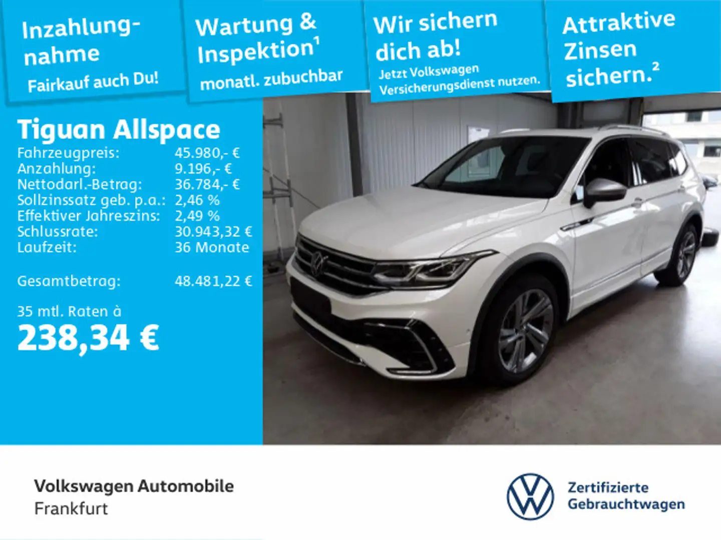 Volkswagen Tiguan Allspace 2.0 TSI DSG R-Line 4Motion IQ.Li Weiß - 1