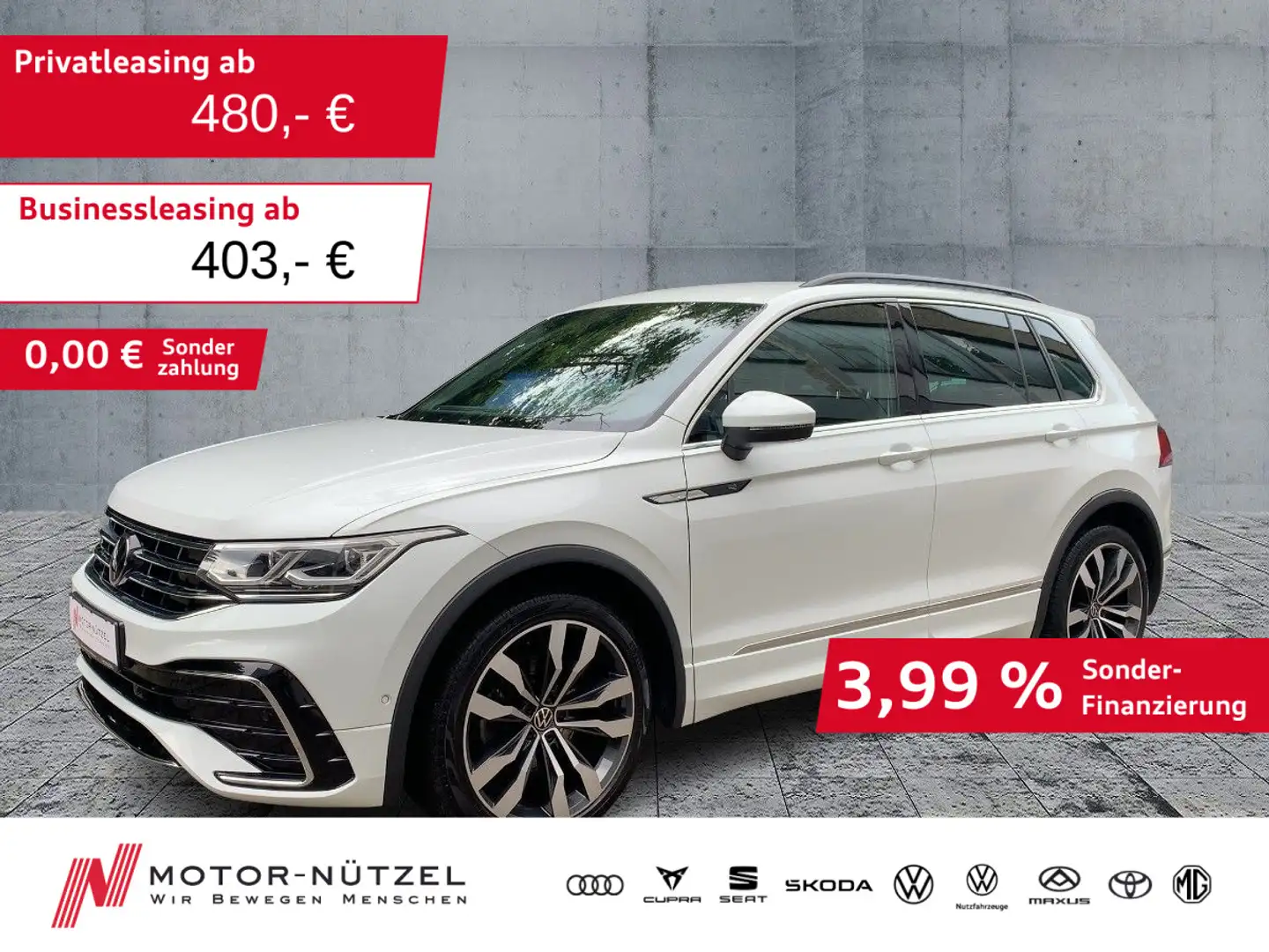 Volkswagen Tiguan 2.0 TDI DSG 4M R-Line MATRIX+NAV+20"+LEDE Weiß - 1