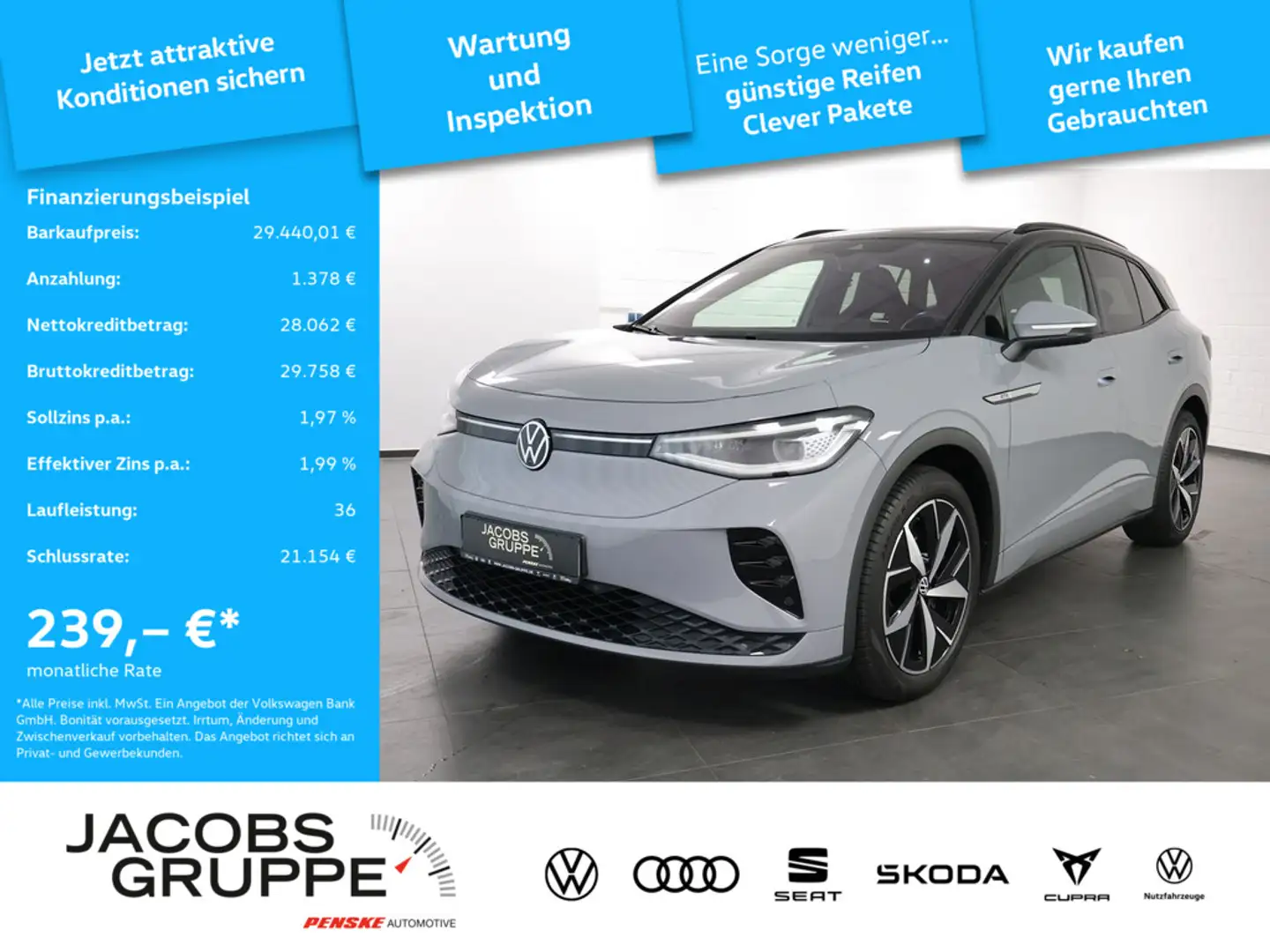 Volkswagen ID.4 GTX 4M Navi,Matrix,ACC,SD Grau - 1