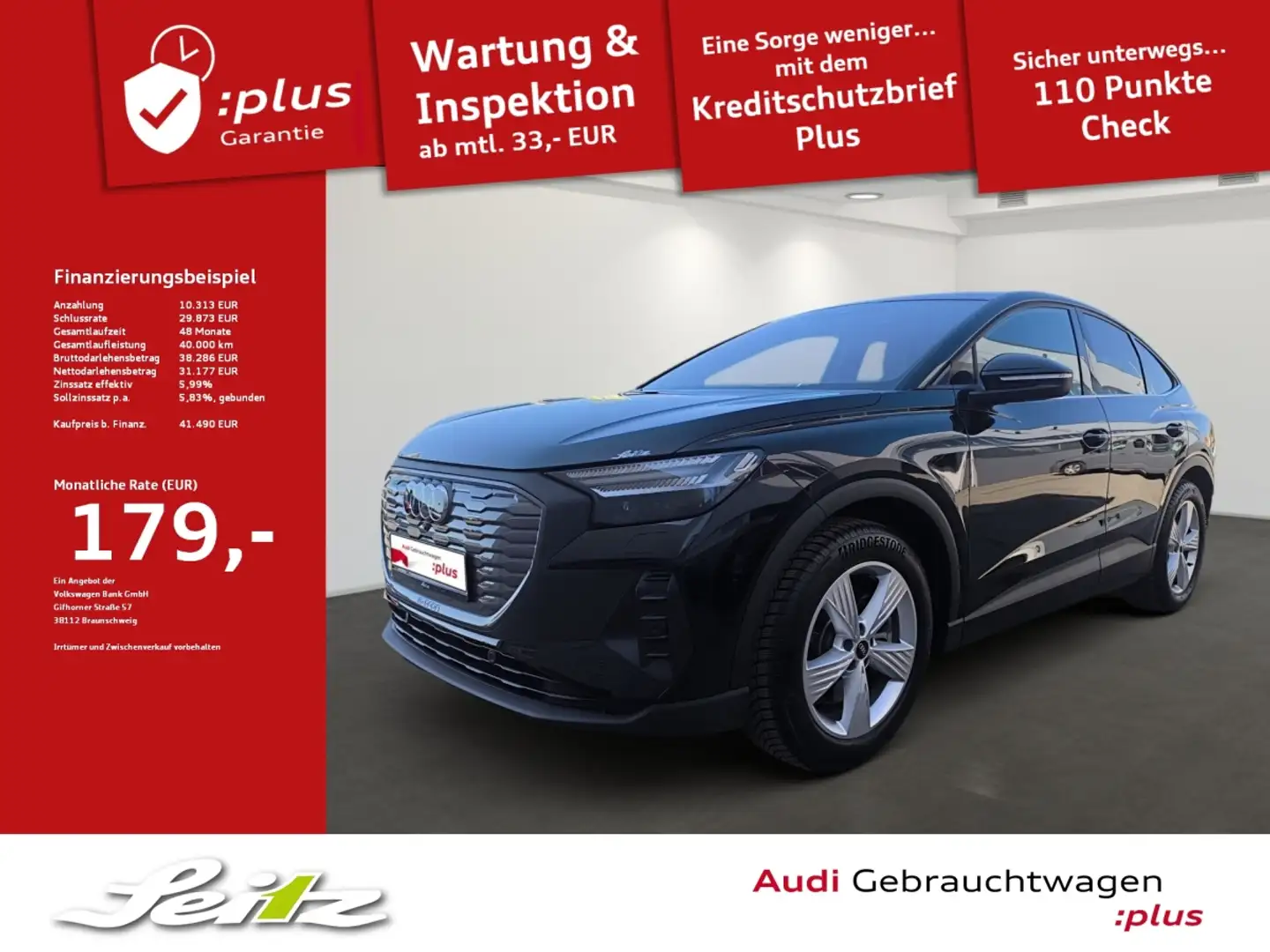 Audi Q4 e-tron Q4 45 e-tron Sportback *AHK*MATRIX*PDC*NAVI* Schwarz - 1