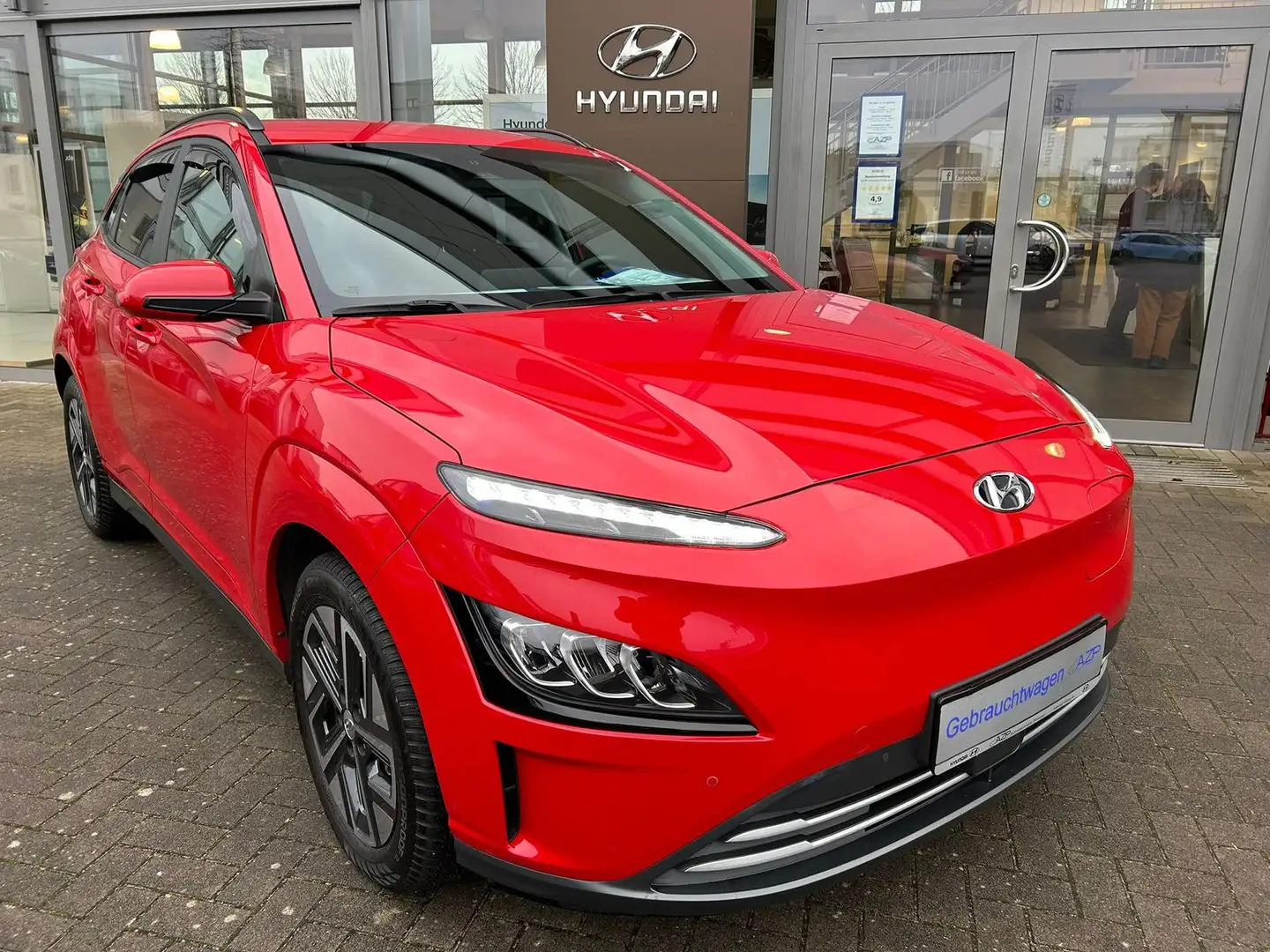 Hyundai KONA Elektro Trend Navi.Klimaaut.LED.SHZ.LM-Allwetter Rot - 1