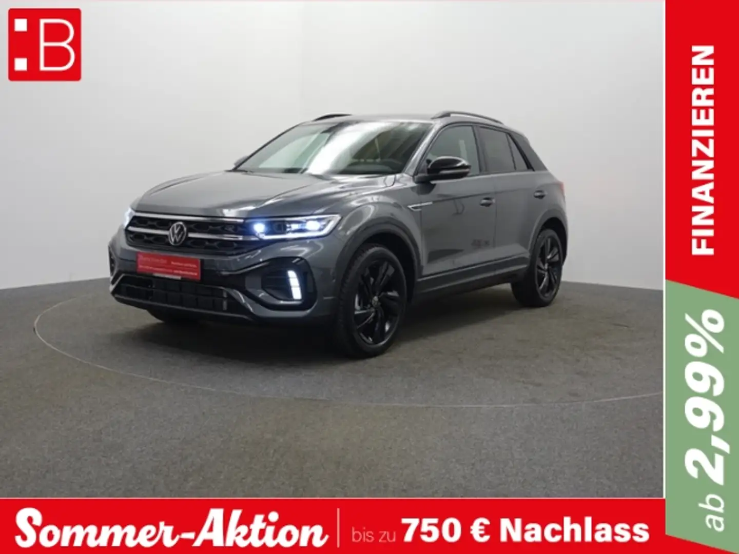 Volkswagen T-Roc 1.5 TSI DSG R-Line Black Style ALU 18 LED AHK NAVI Grau - 1