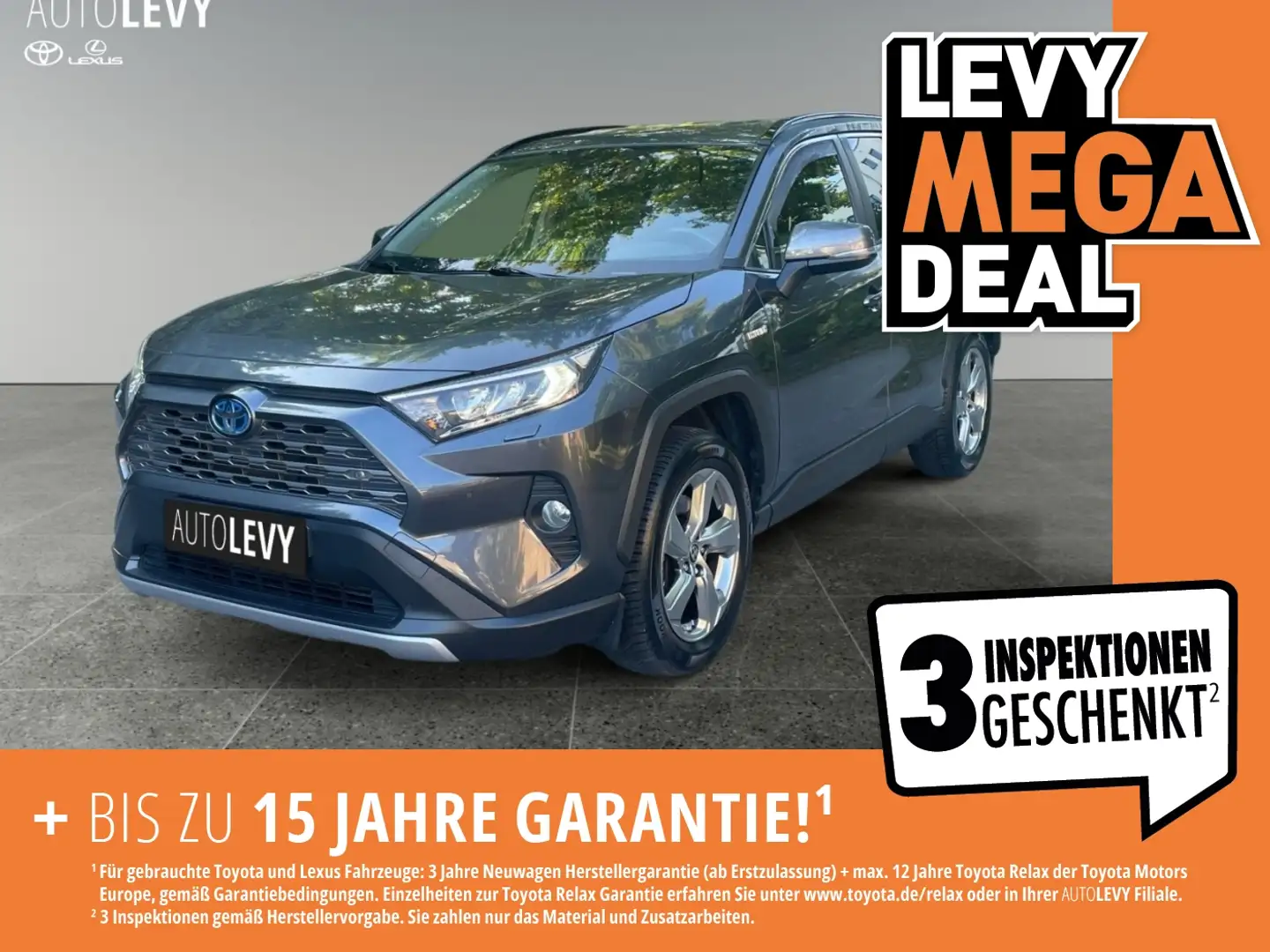Toyota RAV 4 RAV4 2.5 Team Deutschland +Klima+Allwetter+SpurH+ Grijs - 1