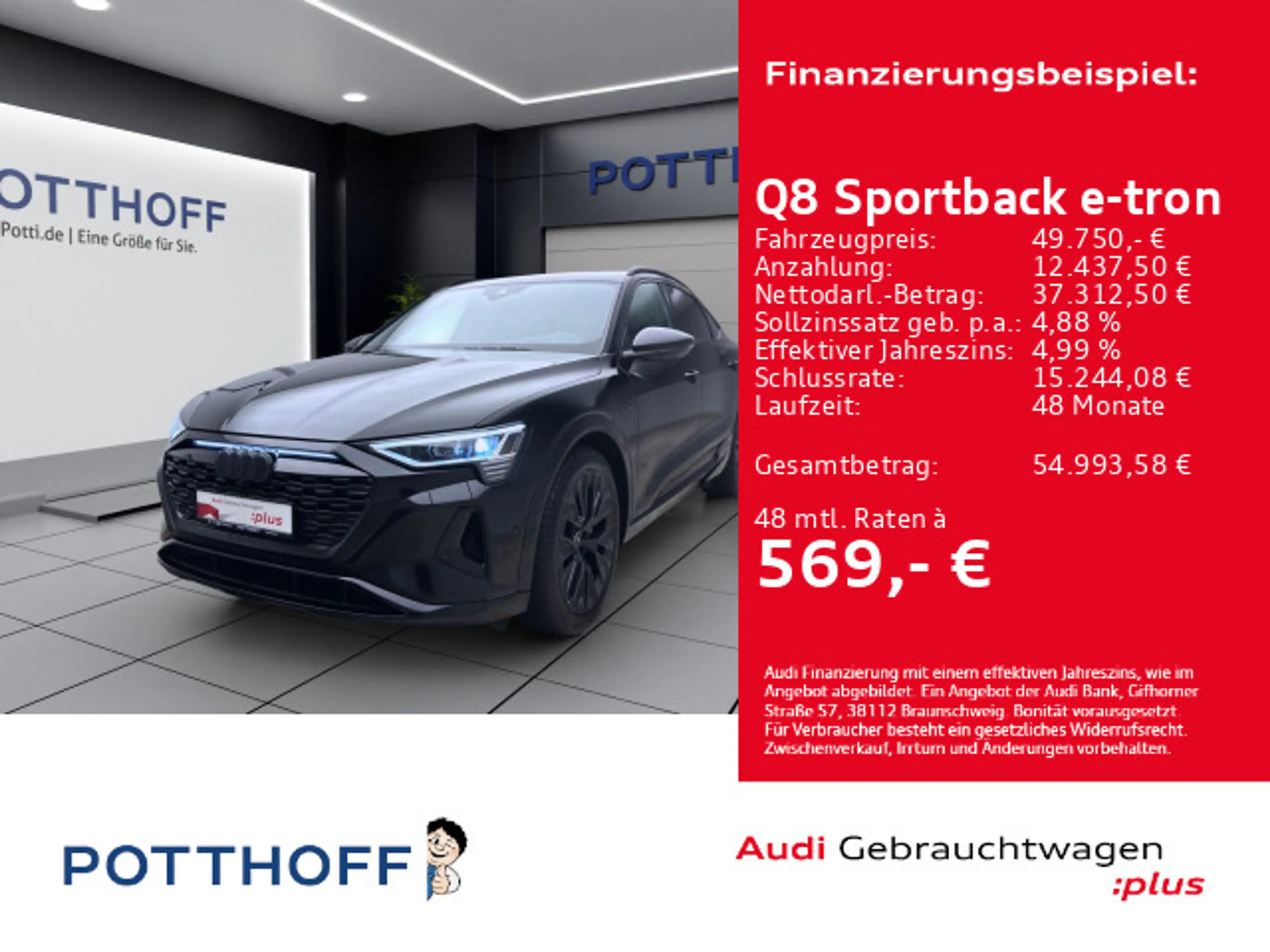 Audi Q8 e-tron 55 Q ADVANCED PANO NAVI B&O