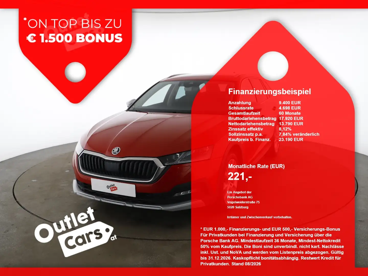 Skoda Octavia Combi 2.0TDI Scout 4X4 DSG MATRIX+AHK+HUD Rot - 1