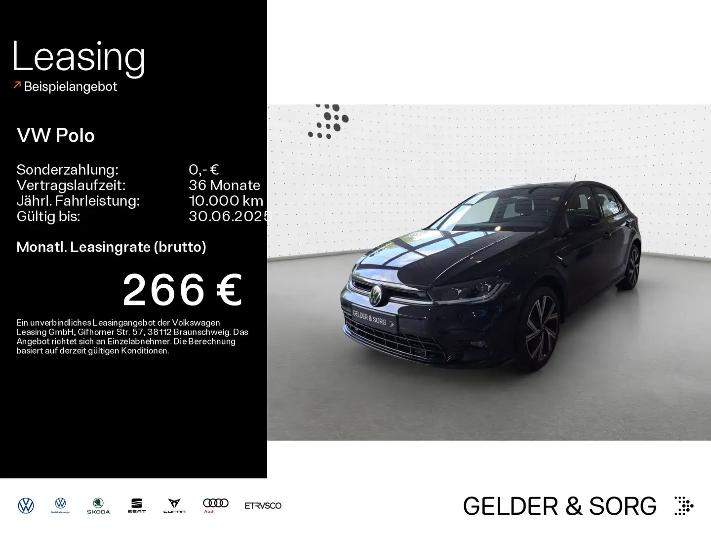 Volkswagen Polo 1.0 TSI R-Line|IQ.DRIVE|LED|ACC|CARPLAY| Noir - 1